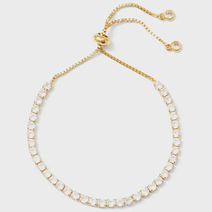 Gold Pulley Tennis Bracelet 3mm