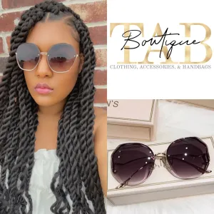 Gradient Gray Rimless Sunglasses