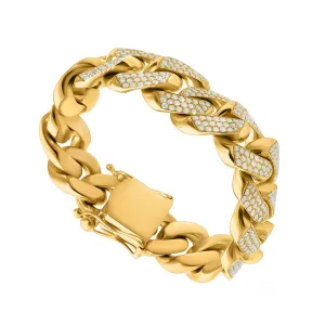 Grand Diamond Cuban Bracelet in 14k Yellow Gold 19 Ctw