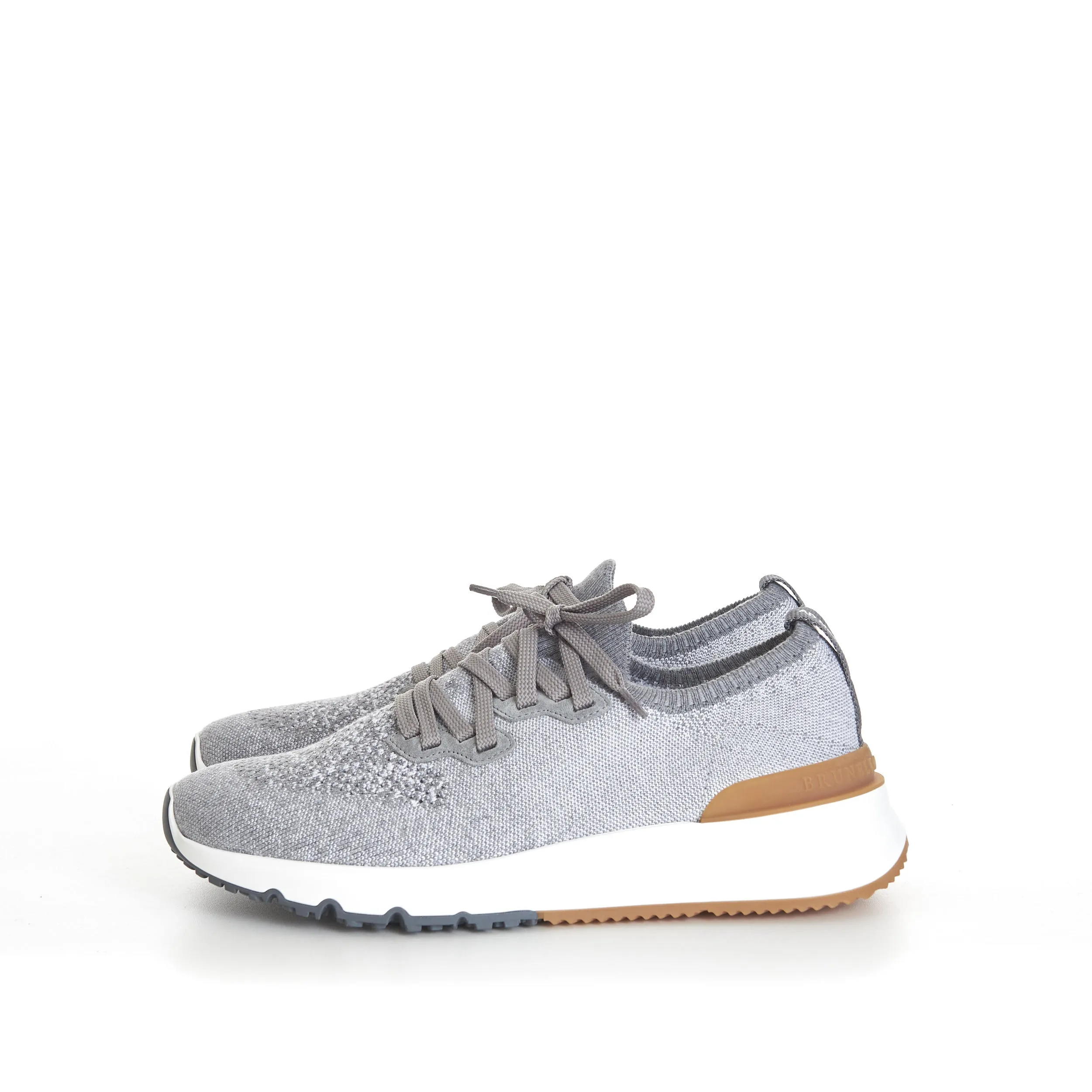 Grey Low Top Cotton Chiné Knit Runners