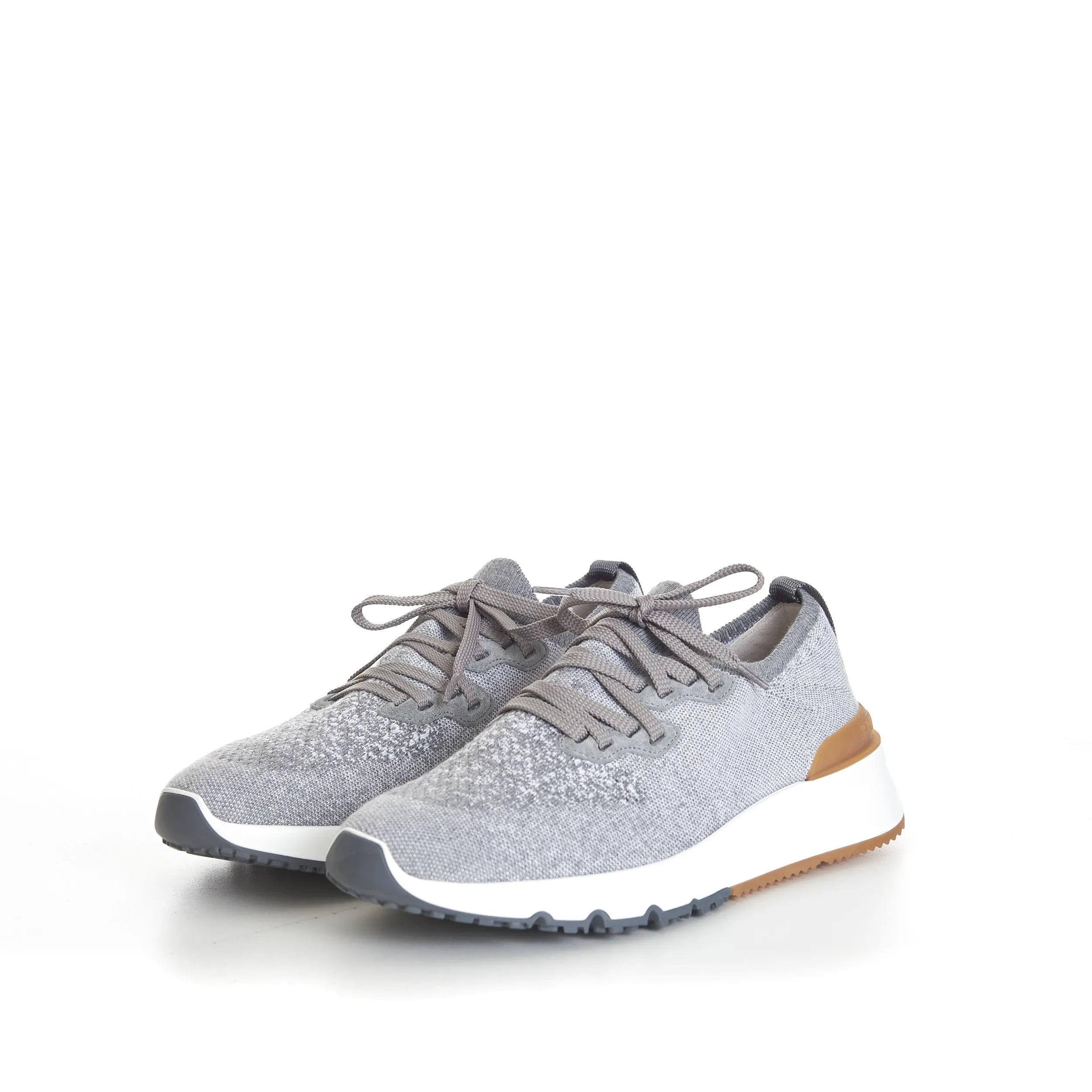 Grey Low Top Cotton Chiné Knit Runners