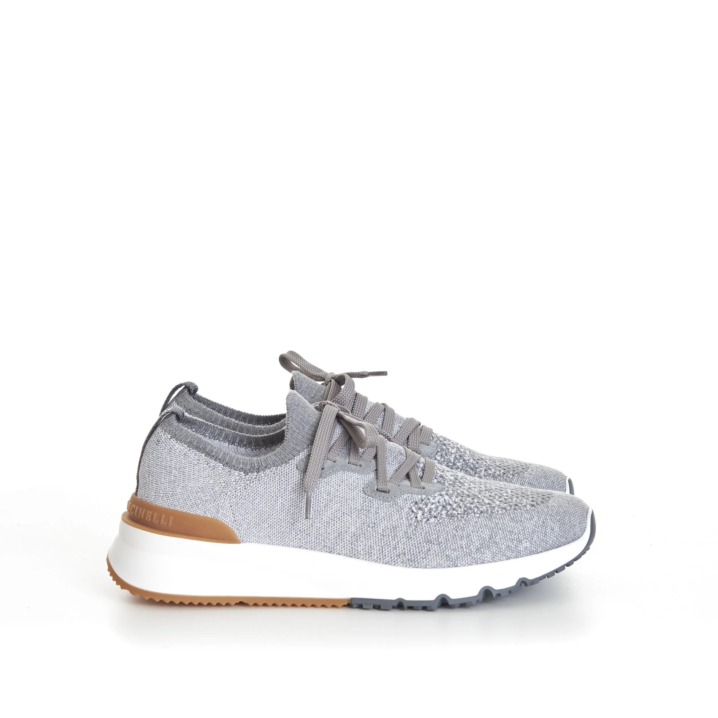 Grey Low Top Cotton Chiné Knit Runners