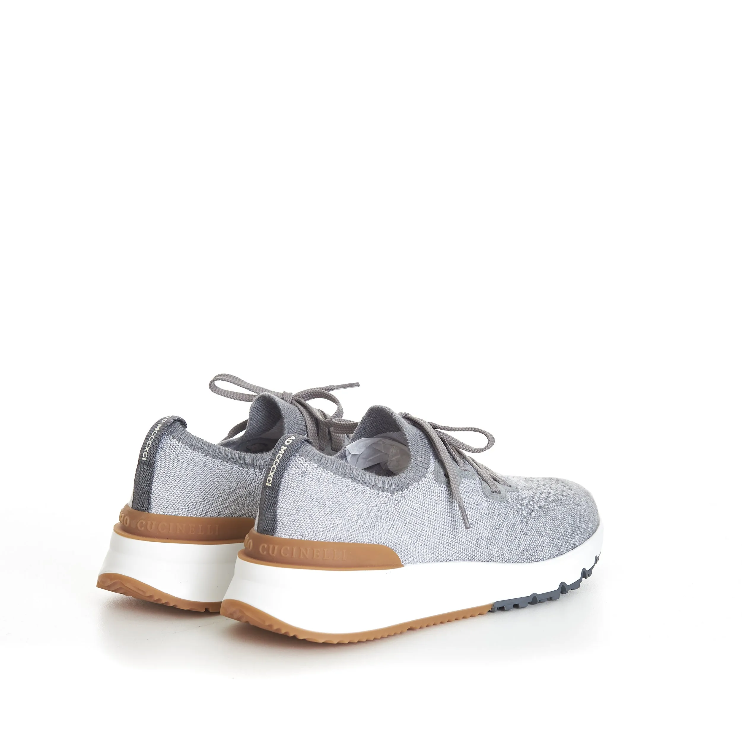 Grey Low Top Cotton Chiné Knit Runners