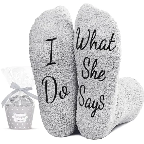 Groom Gifts for Wedding, Funny Engagement Wedding Socks, Fuzzy Husband Socks