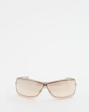 Gucci Clear Brown GG 115 Shield Sunglasses