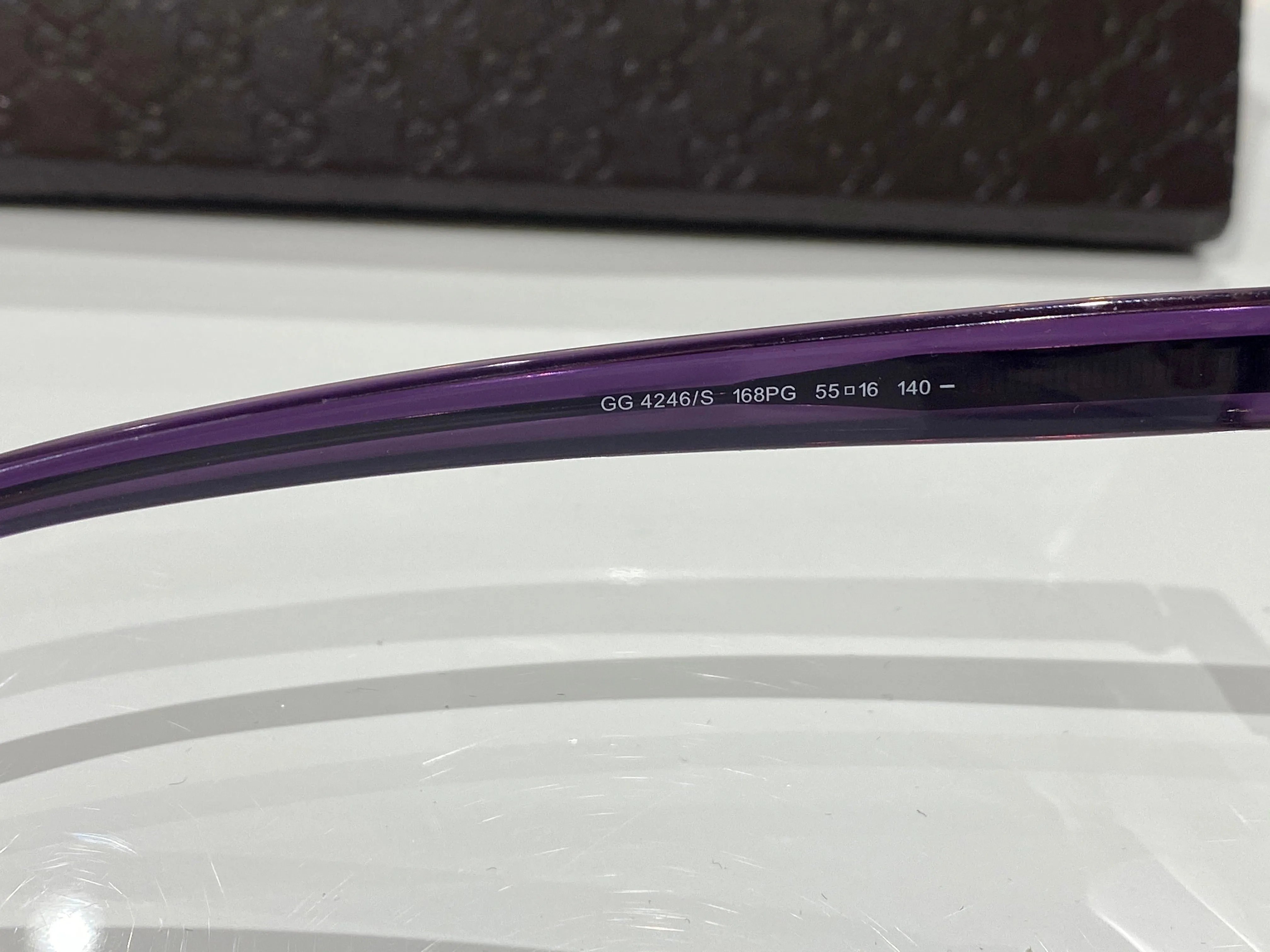 Gucci Gold/Eggplant Sunglasses with Gradient Lens