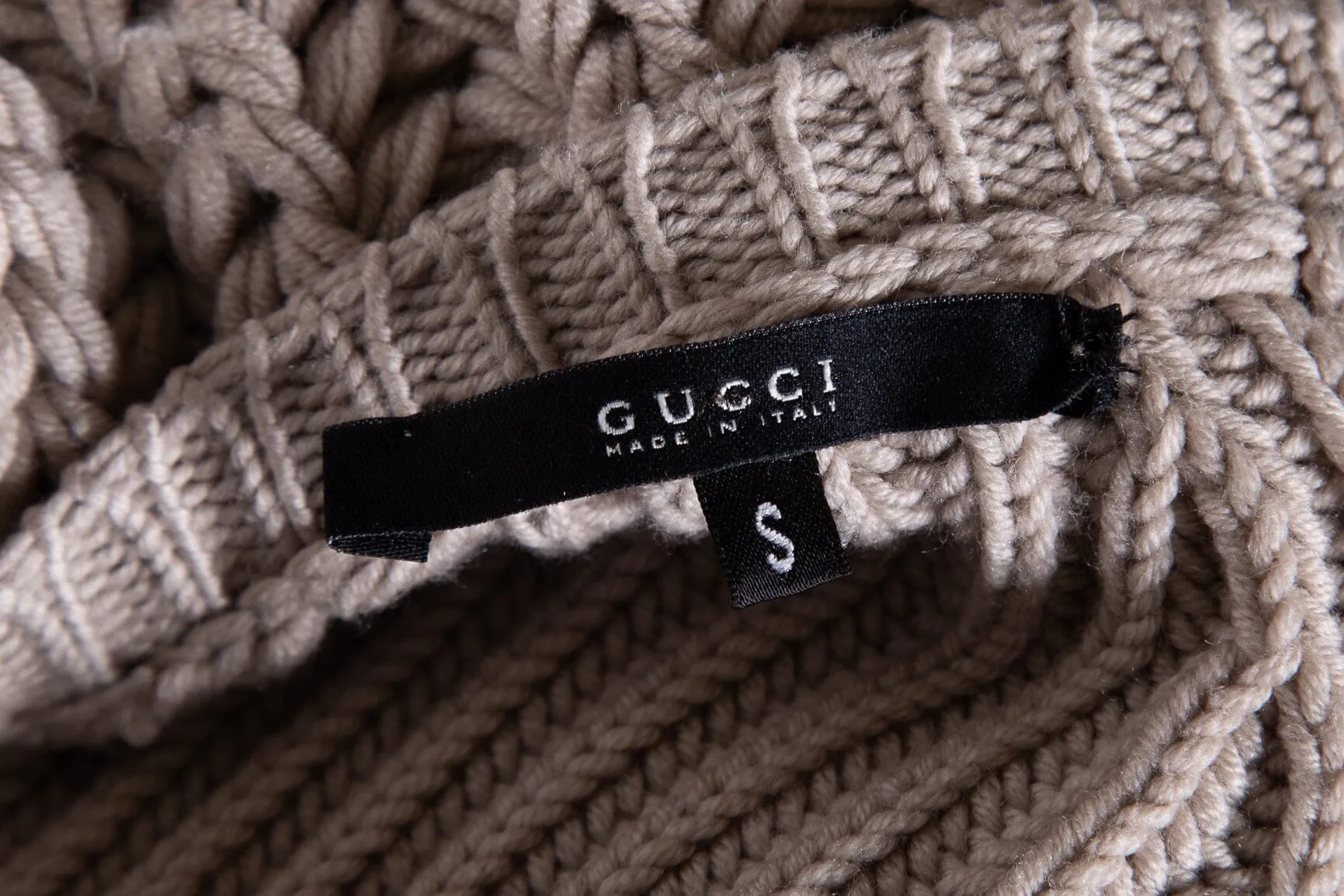 Gucci Grey Thick Collar Fitted Sweater SZ S