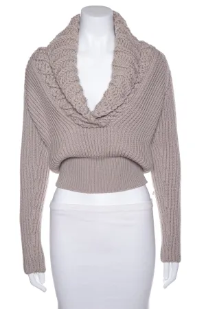 Gucci Grey Thick Collar Fitted Sweater SZ S