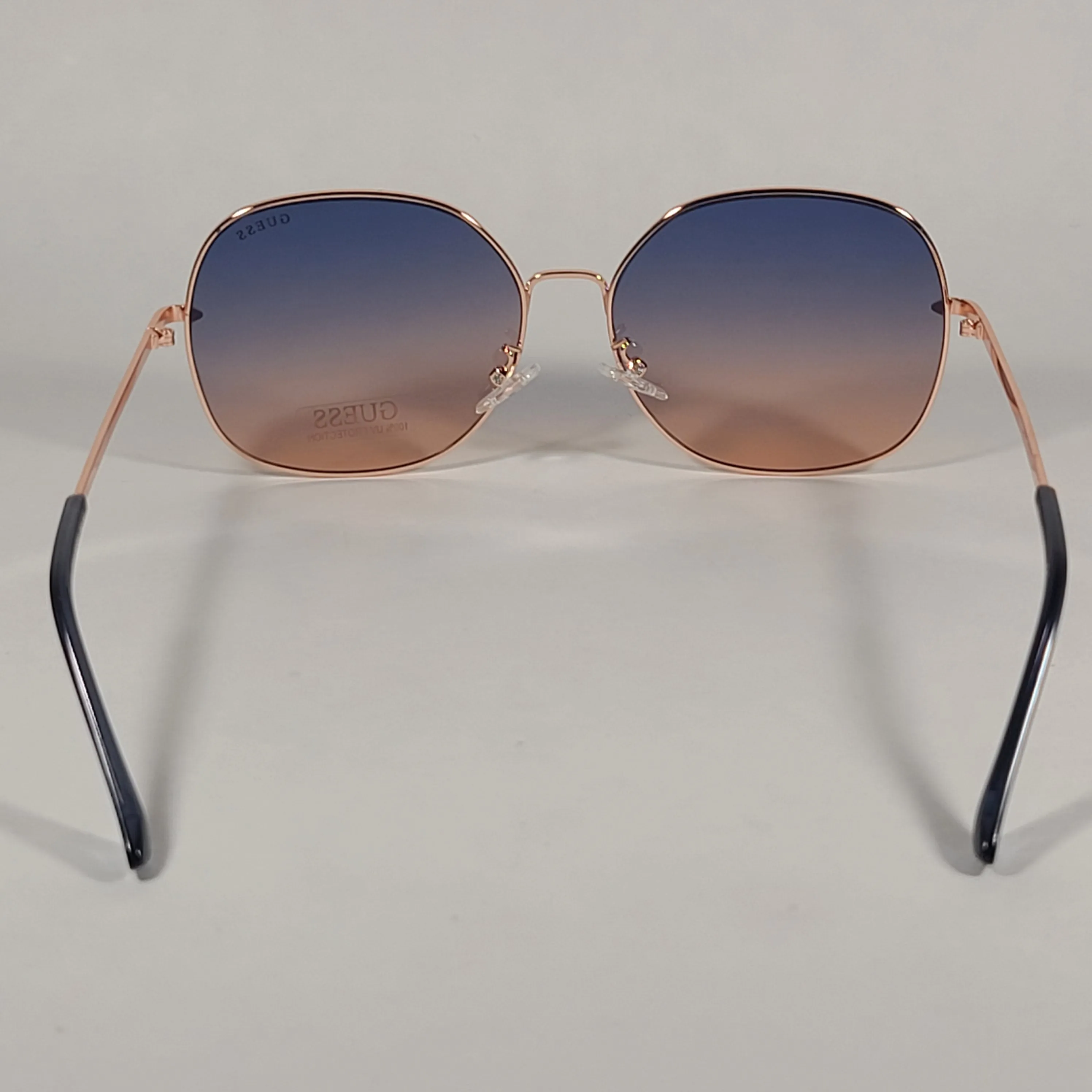 Guess Butterfly Sunglasses Rose Gold Frame Blue Gradient Lens GF0385 28W