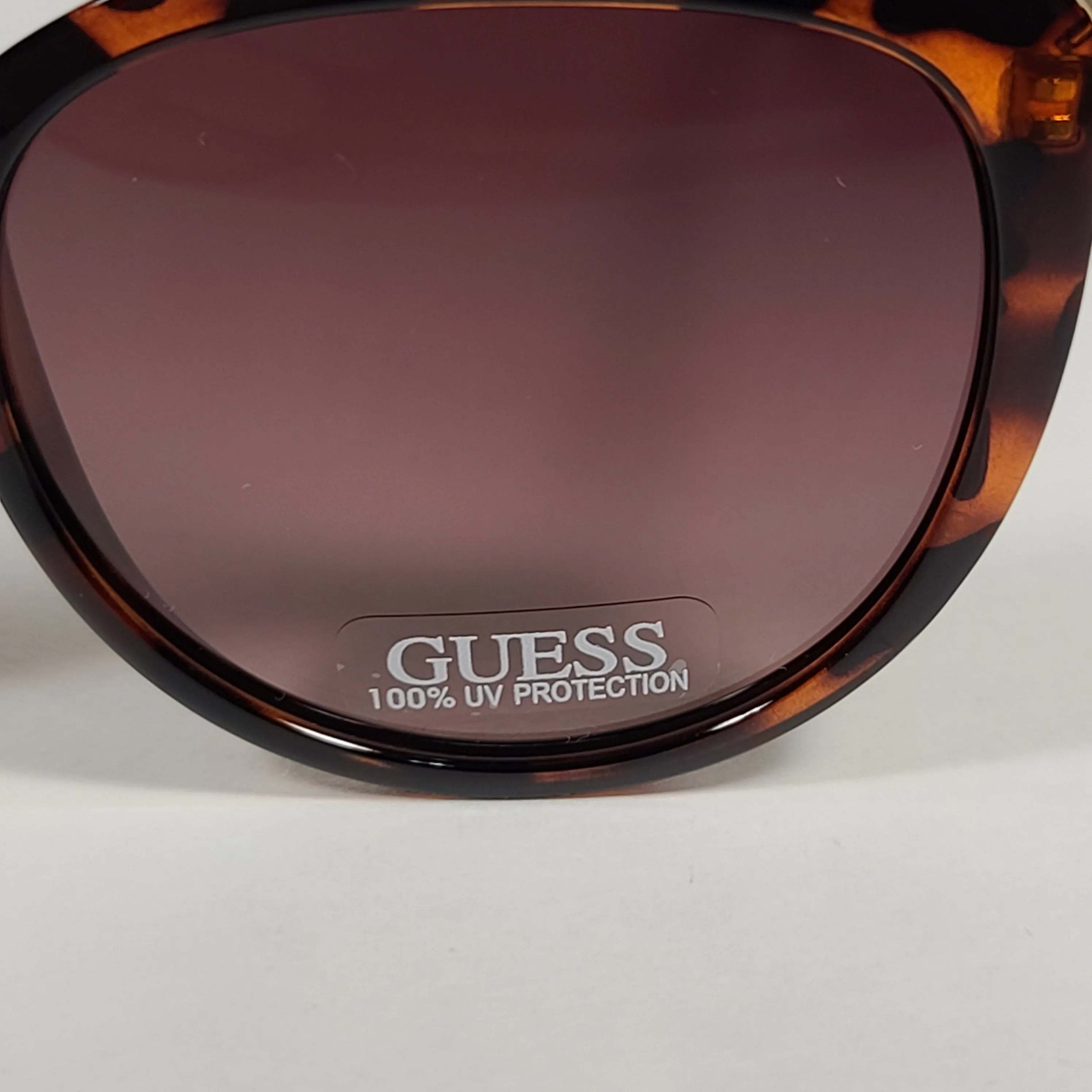 Guess Cat Eye Sunglasses Brown Tortoise And Gold Accent Frame Brown Gradient Lens GF0359 52F