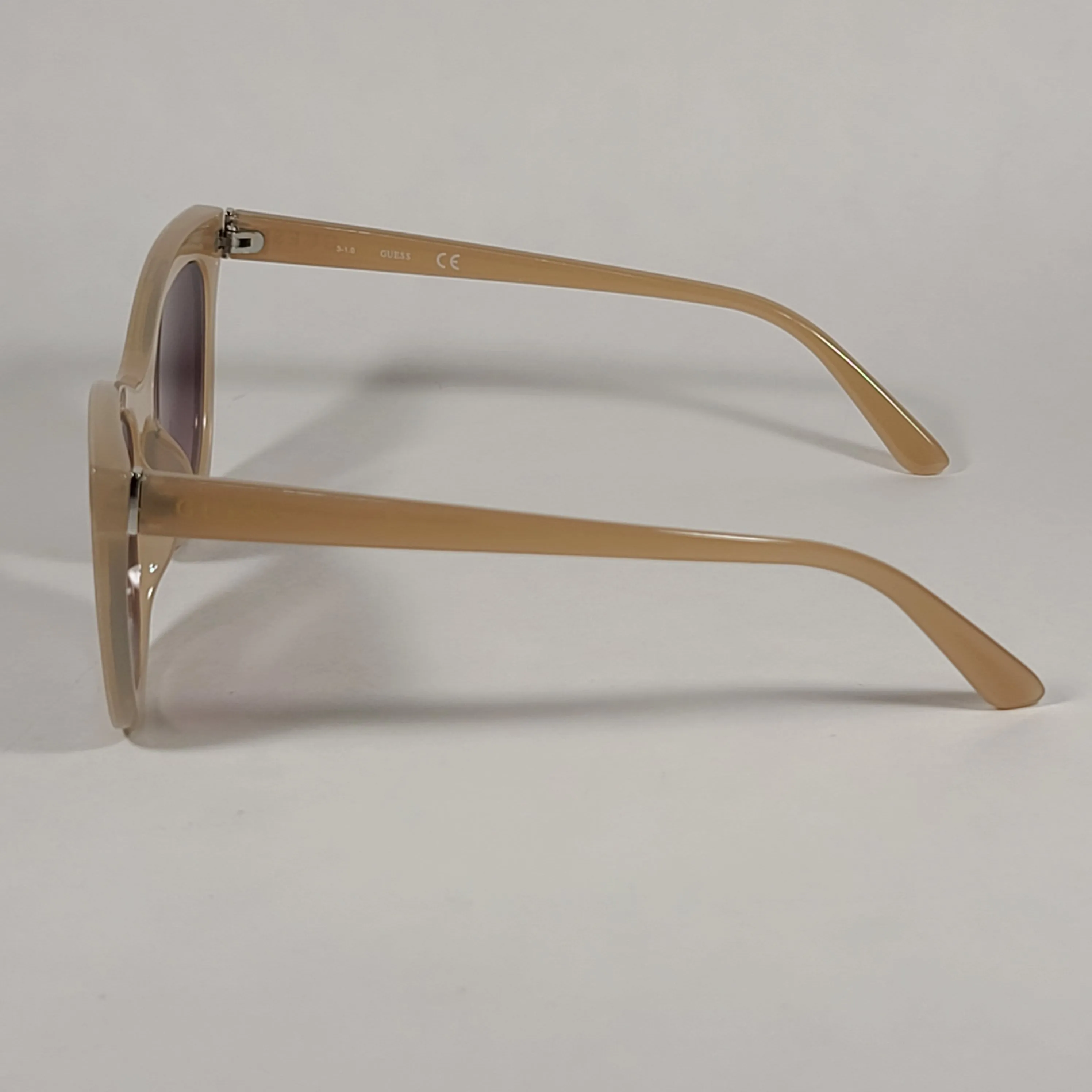 Guess Cat Eye Sunglasses Nude Frame Gold Glitter Tan Gradient Lens GF0358 45F