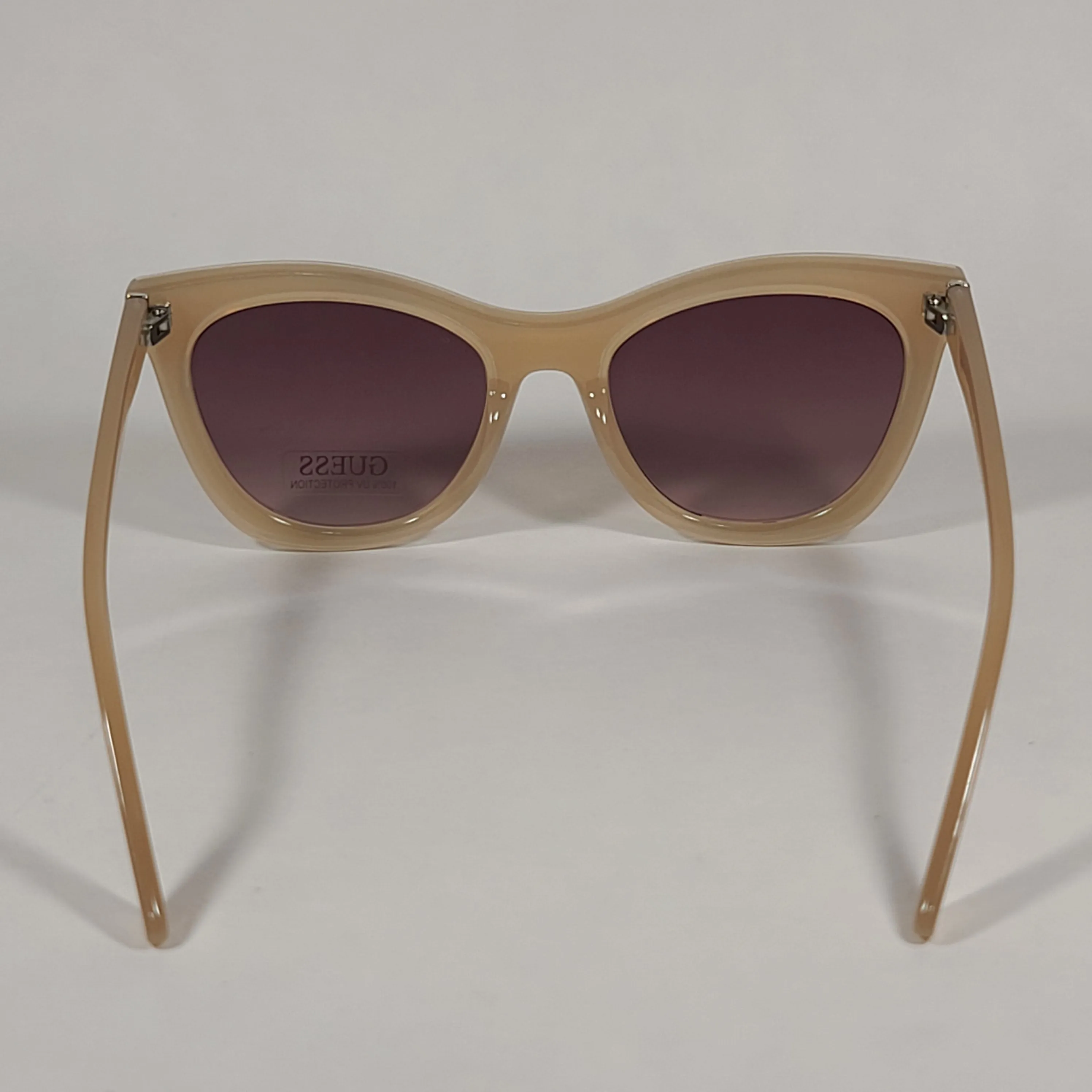 Guess Cat Eye Sunglasses Nude Frame Gold Glitter Tan Gradient Lens GF0358 45F