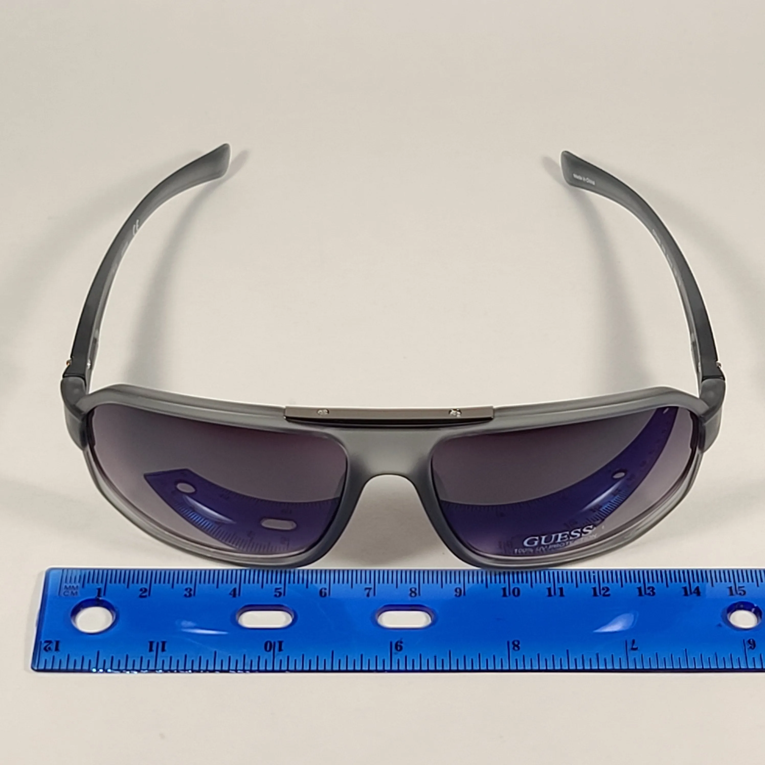 Guess Navigator Sport Sunglasses Matte Gray Frame Smoke Gradient Lens GF0189 20B