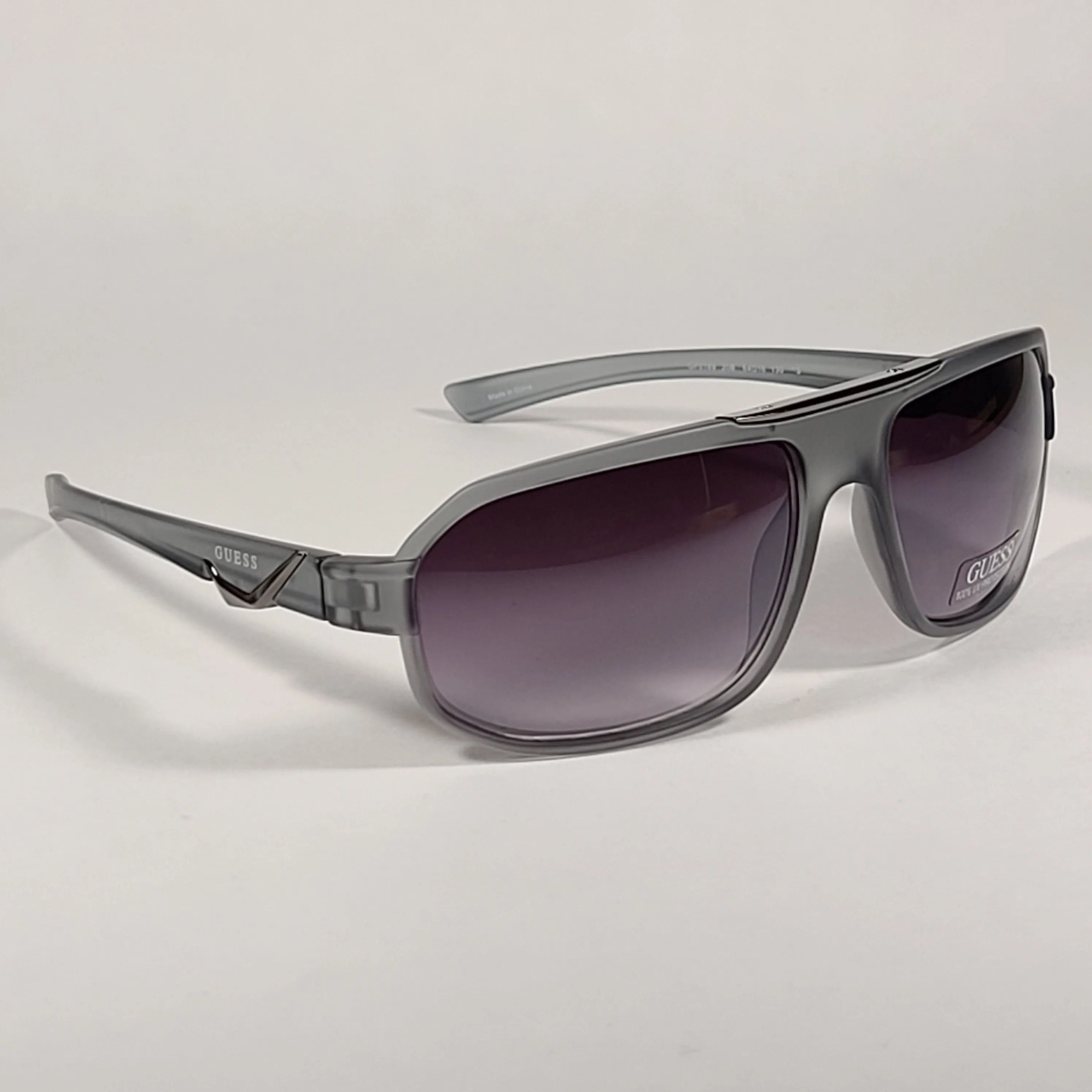 Guess Navigator Sport Sunglasses Matte Gray Frame Smoke Gradient Lens GF0189 20B