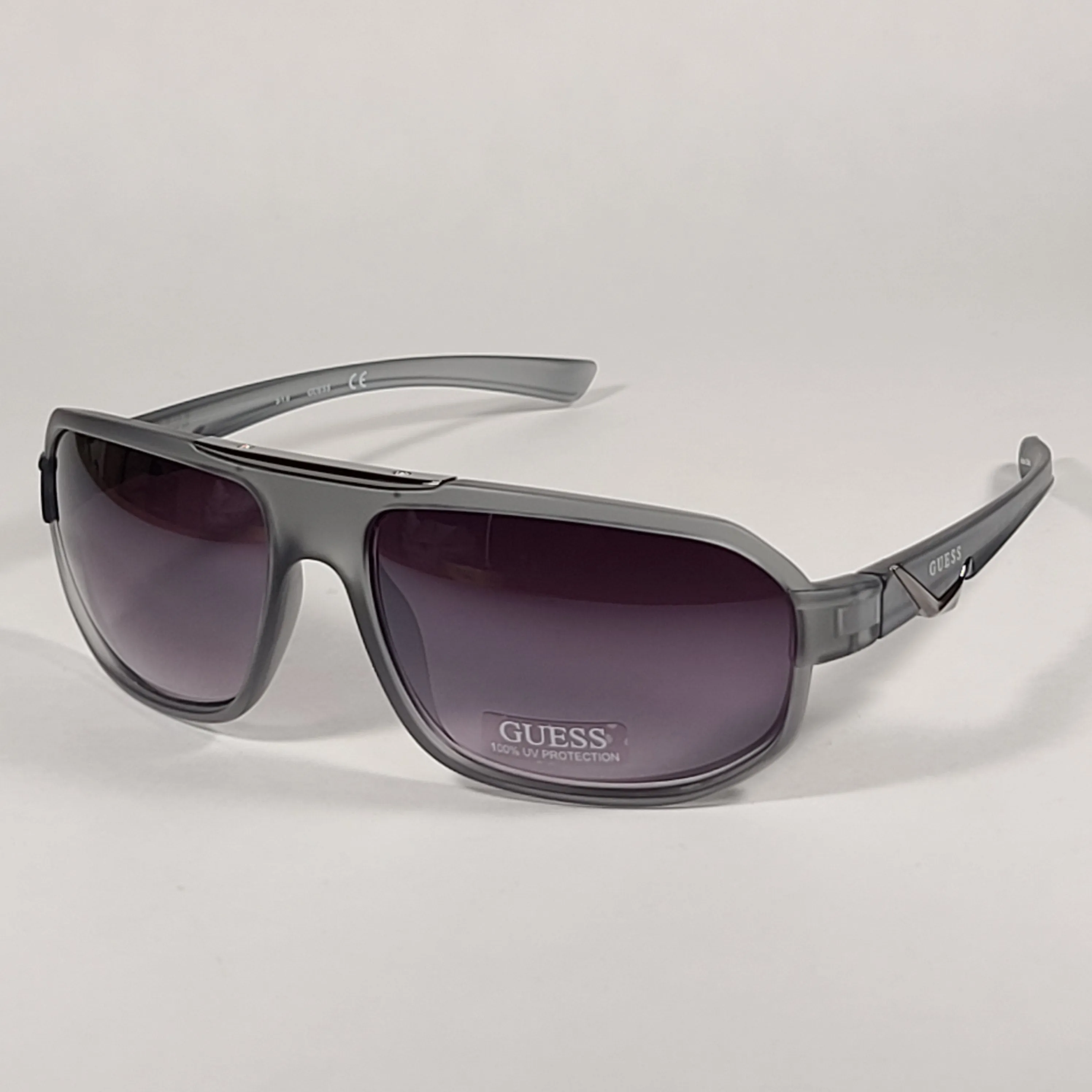Guess Navigator Sport Sunglasses Matte Gray Frame Smoke Gradient Lens GF0189 20B