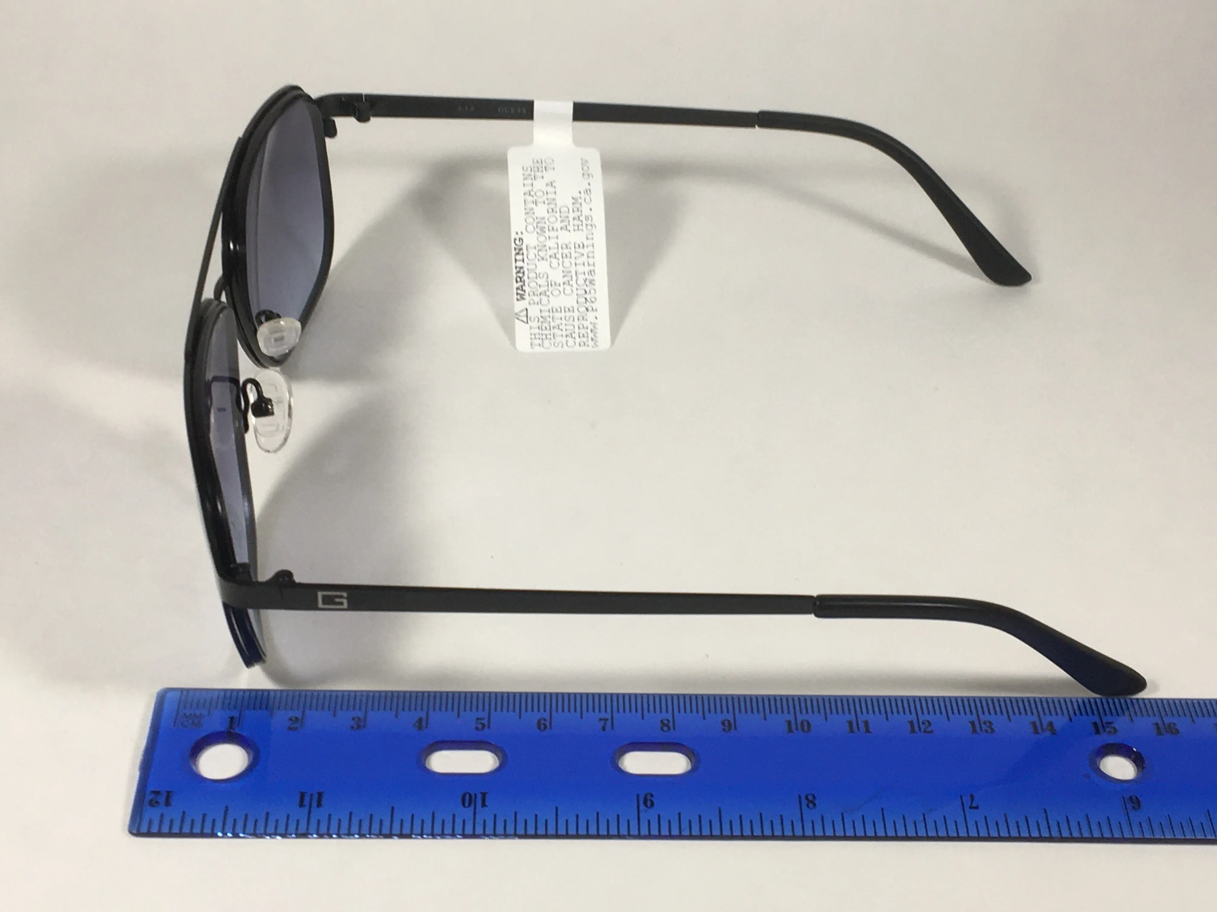 Guess Navigator Sunglasses Gunmetal Black Metal Blue Gray Gradient Lens GF0184 02W
