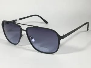 Guess Navigator Sunglasses Gunmetal Black Metal Blue Gray Gradient Lens GF0184 02W