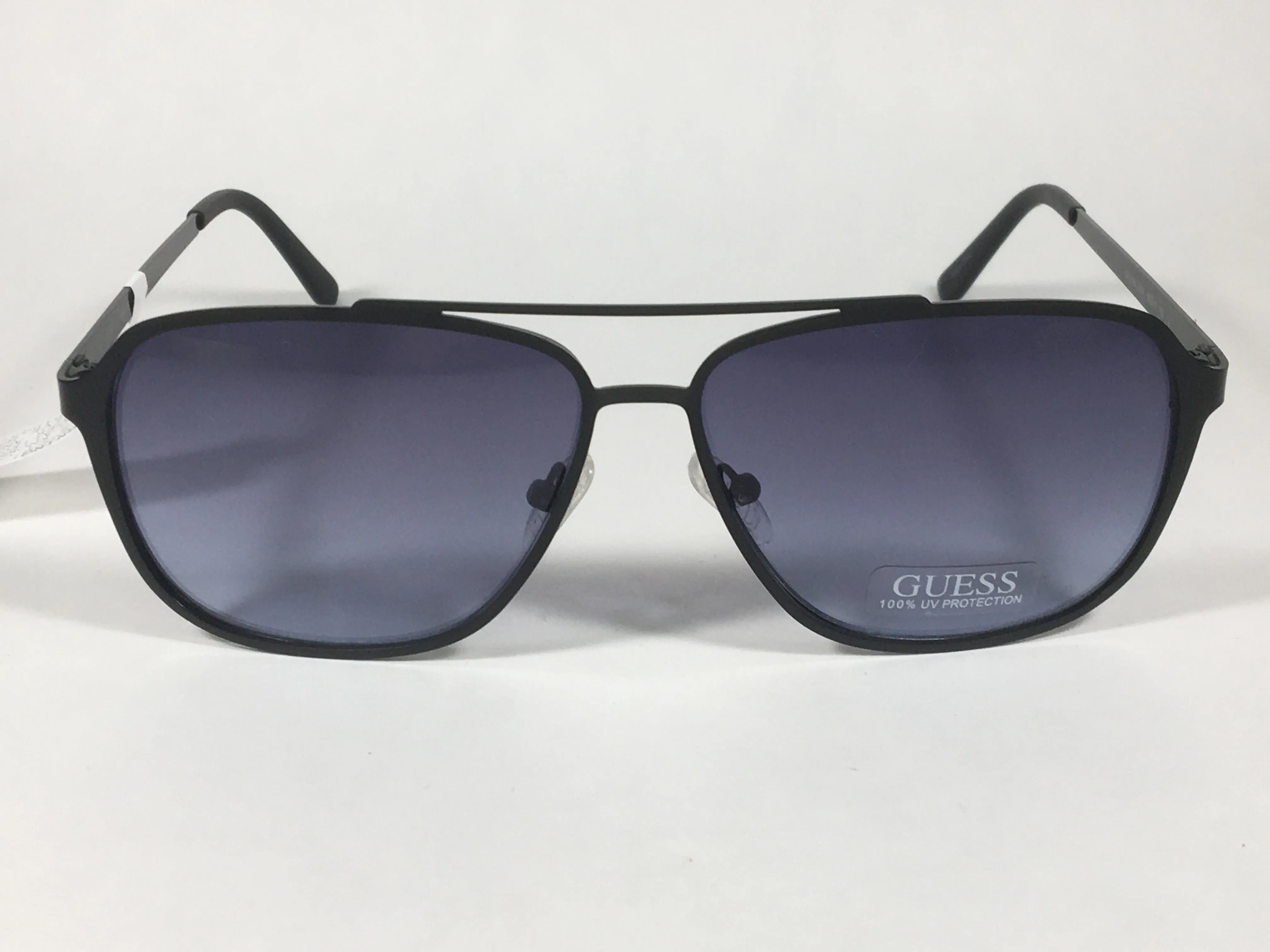 Guess Navigator Sunglasses Gunmetal Black Metal Blue Gray Gradient Lens GF0184 02W