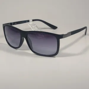Guess Rectangle Sunglasses Matte Black Frame Blue Gradient Lens GF0191 02W