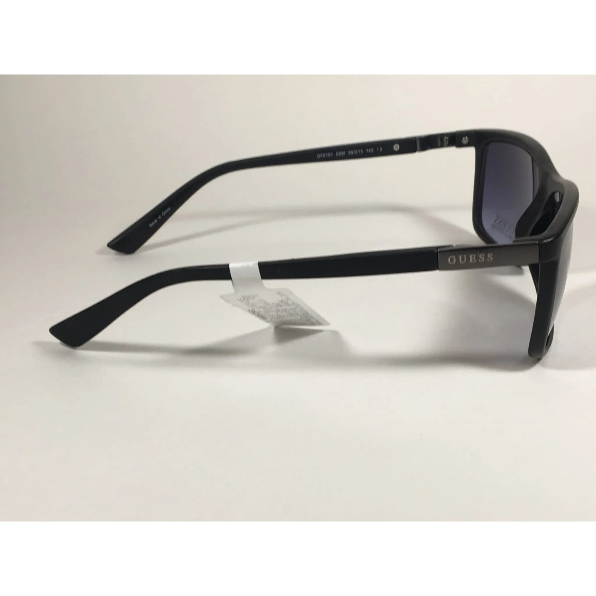 Guess Rectangle Sunglasses Matte Black Frame Blue Gradient Lens GF0191 02W