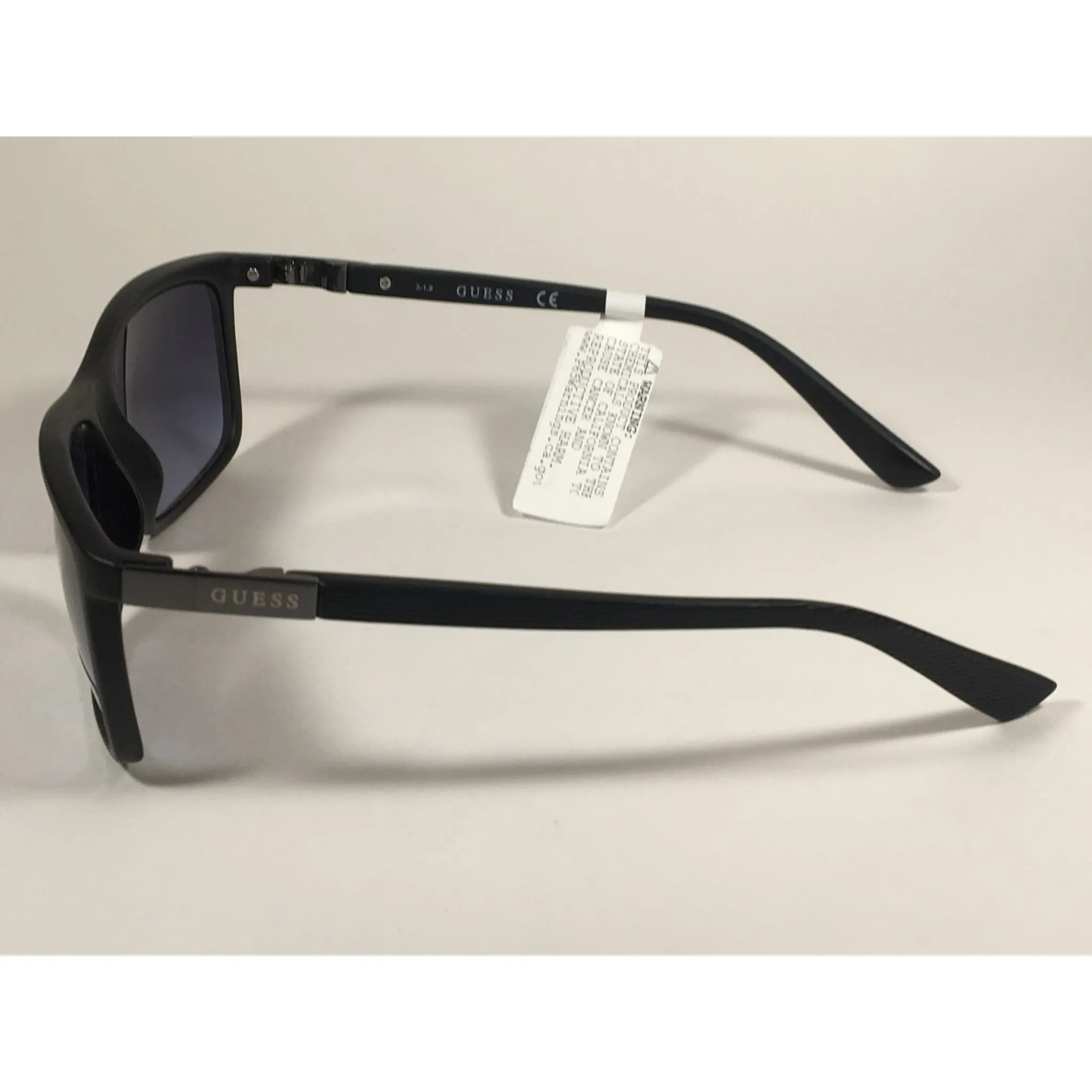 Guess Rectangle Sunglasses Matte Black Frame Blue Gradient Lens GF0191 02W