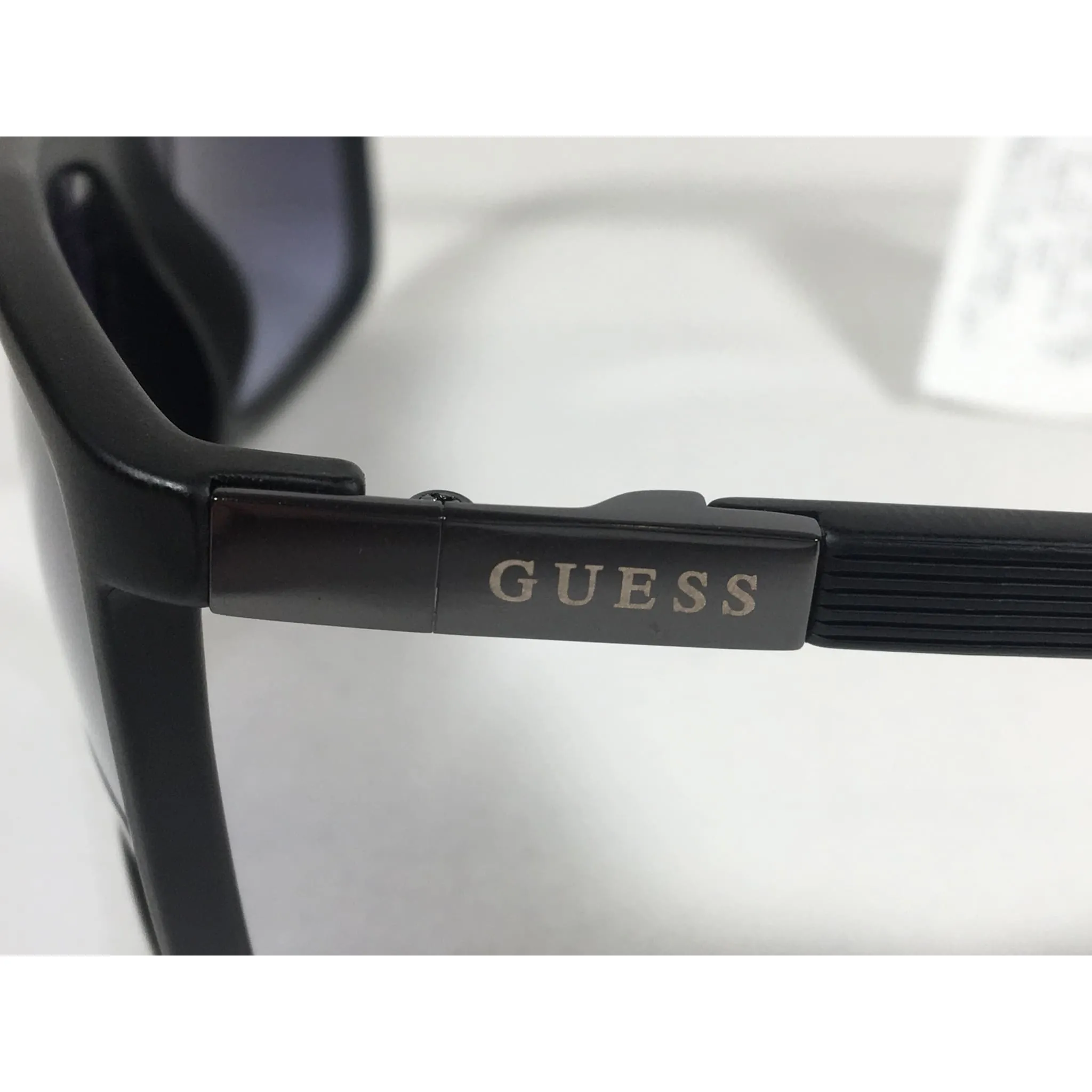 Guess Rectangle Sunglasses Matte Black Frame Blue Gradient Lens GF0191 02W