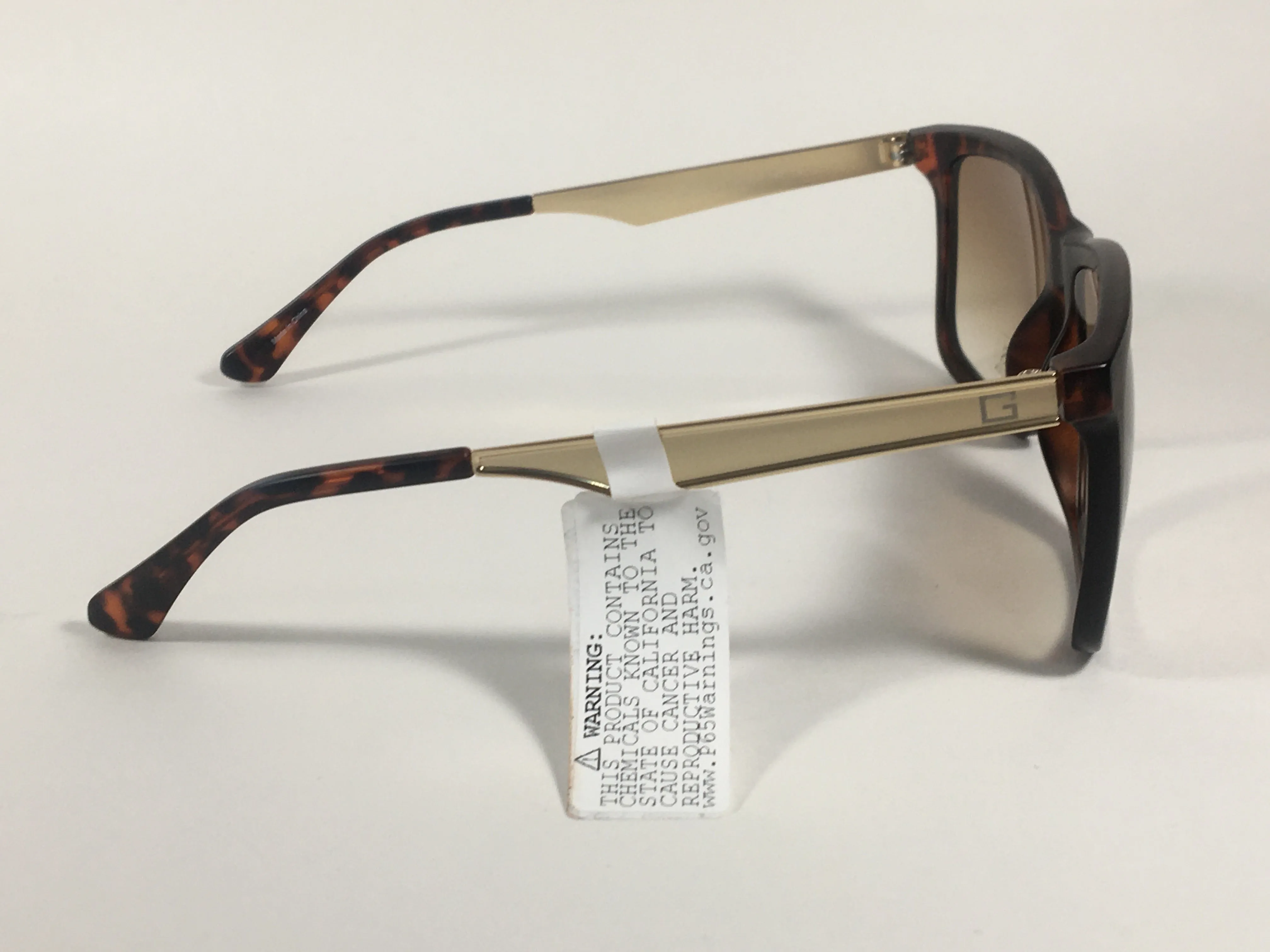 Guess Rectangular Sunglasses Gold Brown Tortoise Brown Gradient GF0171 52F