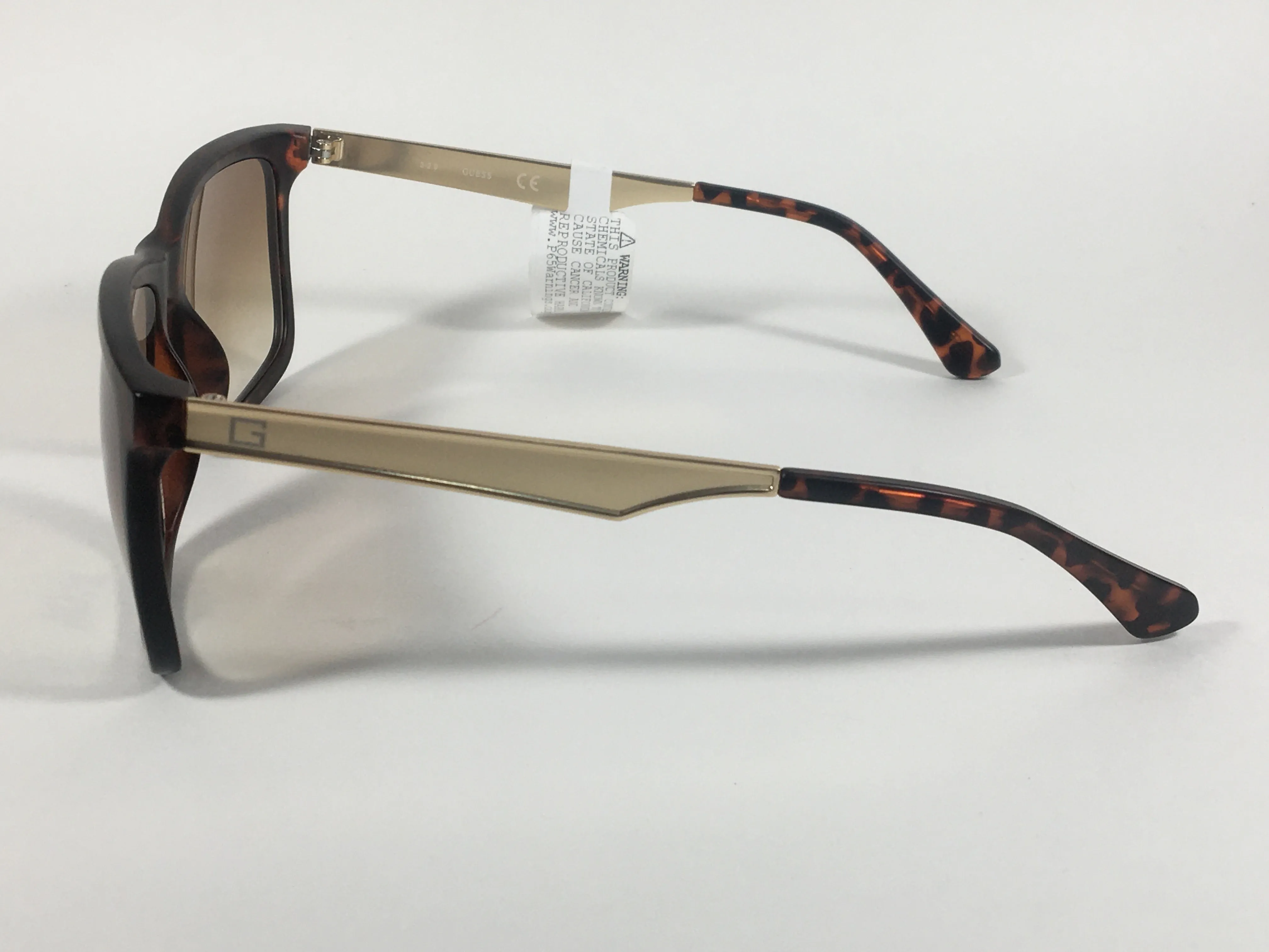 Guess Rectangular Sunglasses Gold Brown Tortoise Brown Gradient GF0171 52F