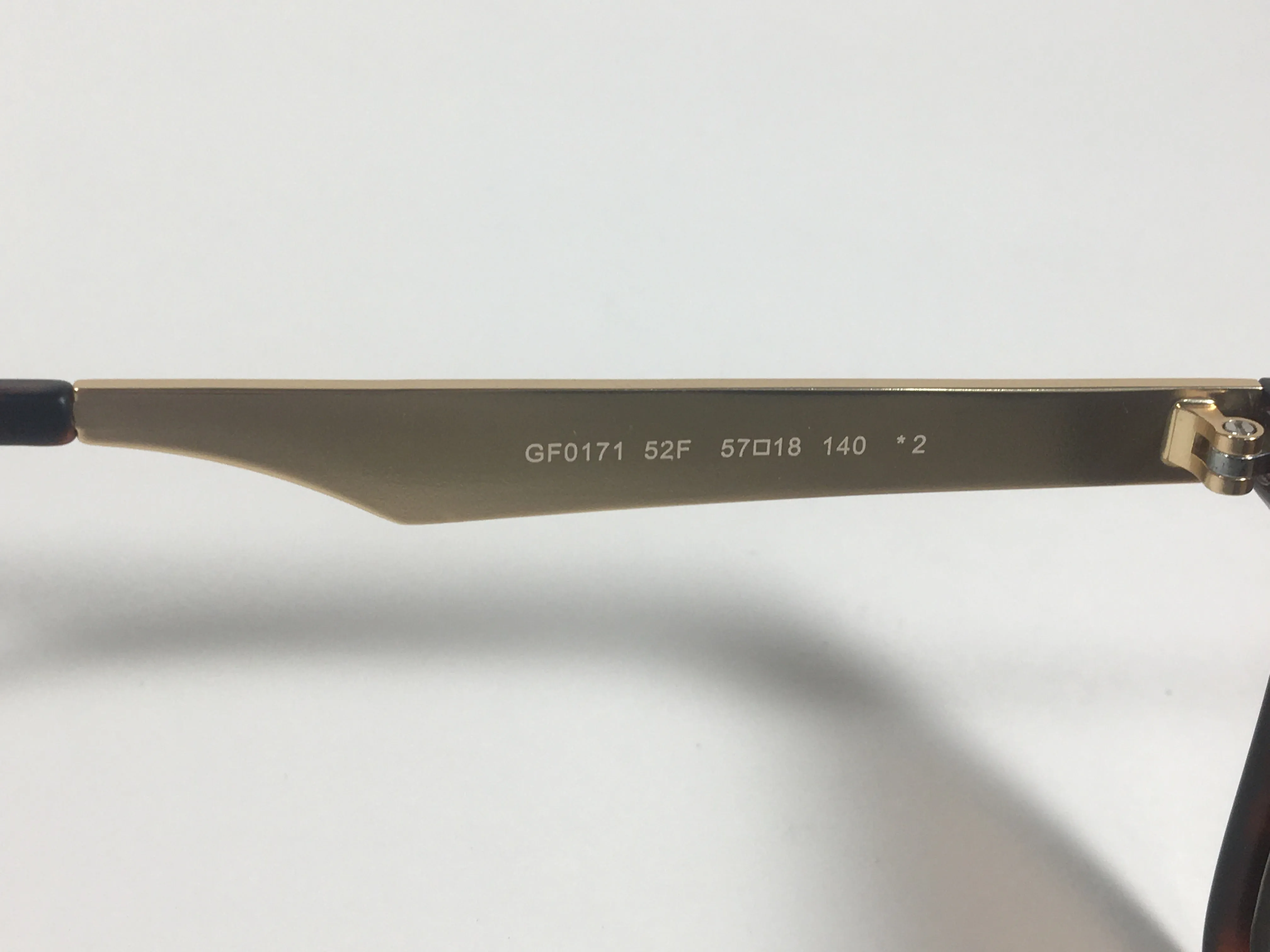 Guess Rectangular Sunglasses Gold Brown Tortoise Brown Gradient GF0171 52F