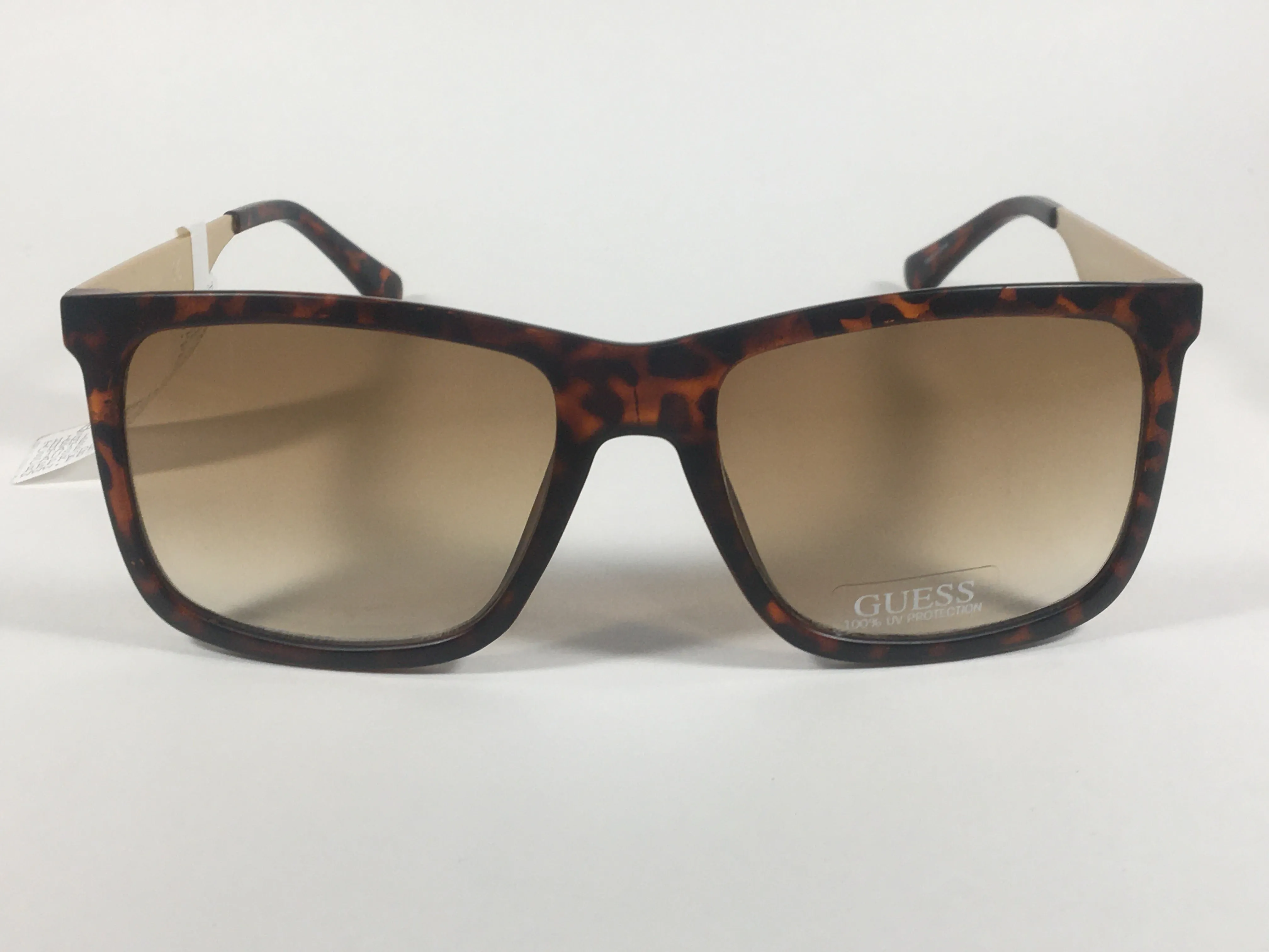 Guess Rectangular Sunglasses Gold Brown Tortoise Brown Gradient GF0171 52F
