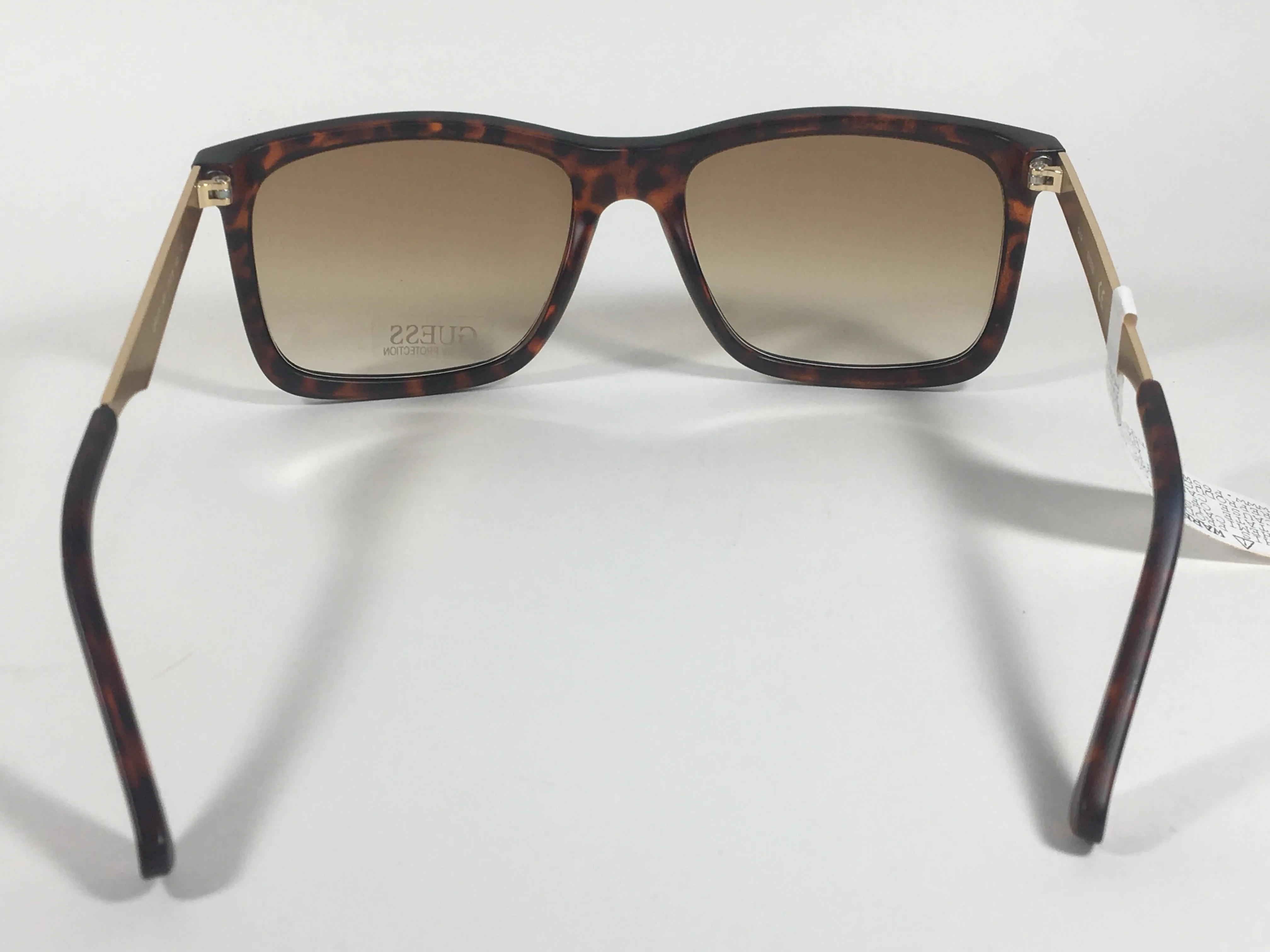 Guess Rectangular Sunglasses Gold Brown Tortoise Brown Gradient GF0171 52F