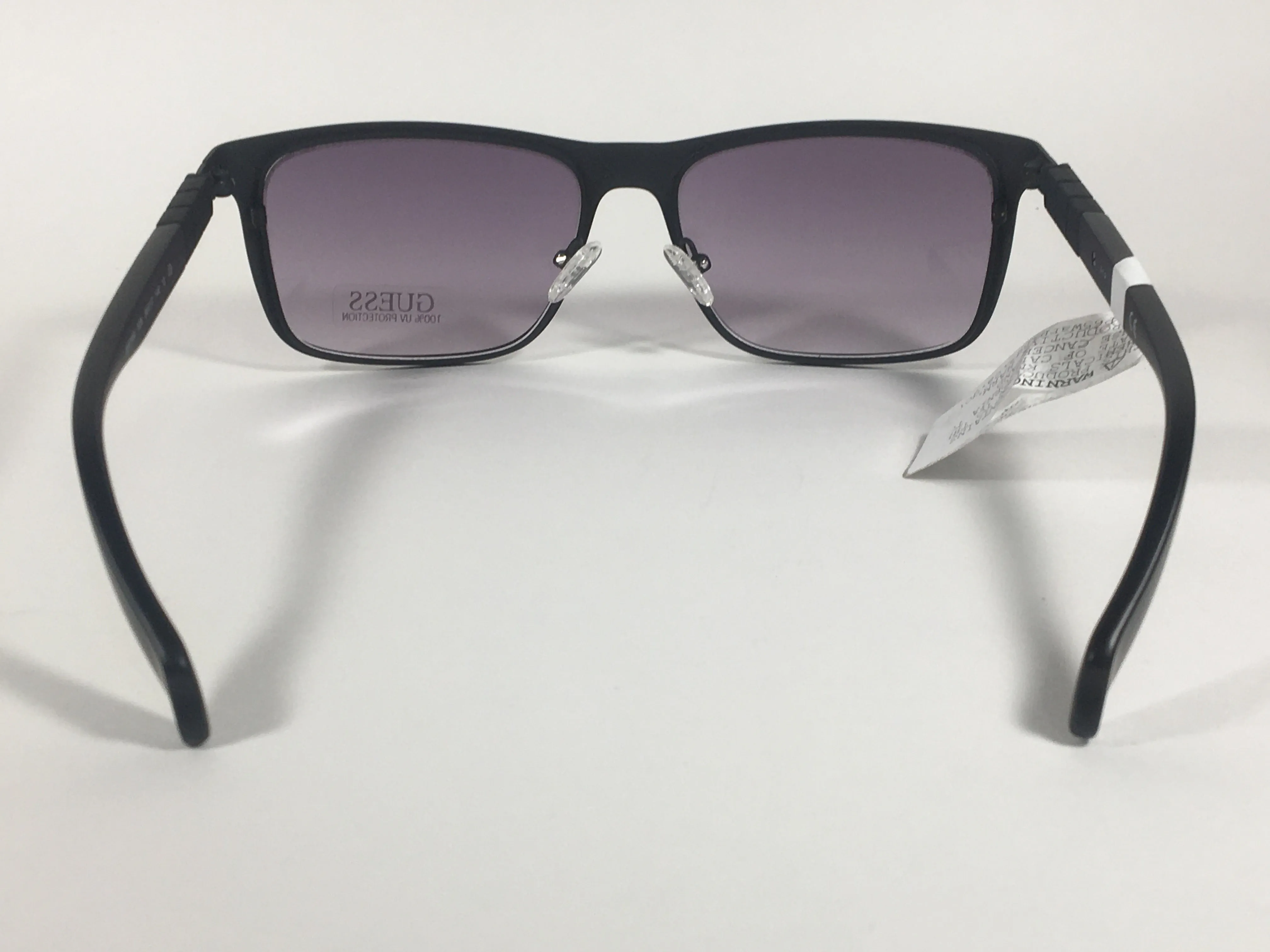 Guess Rectangular Sunglasses Matte Black Frame Smoke Gradient Lens GF0169 02B