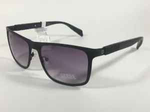 Guess Rectangular Sunglasses Matte Black Frame Smoke Gradient Lens GF0169 02B