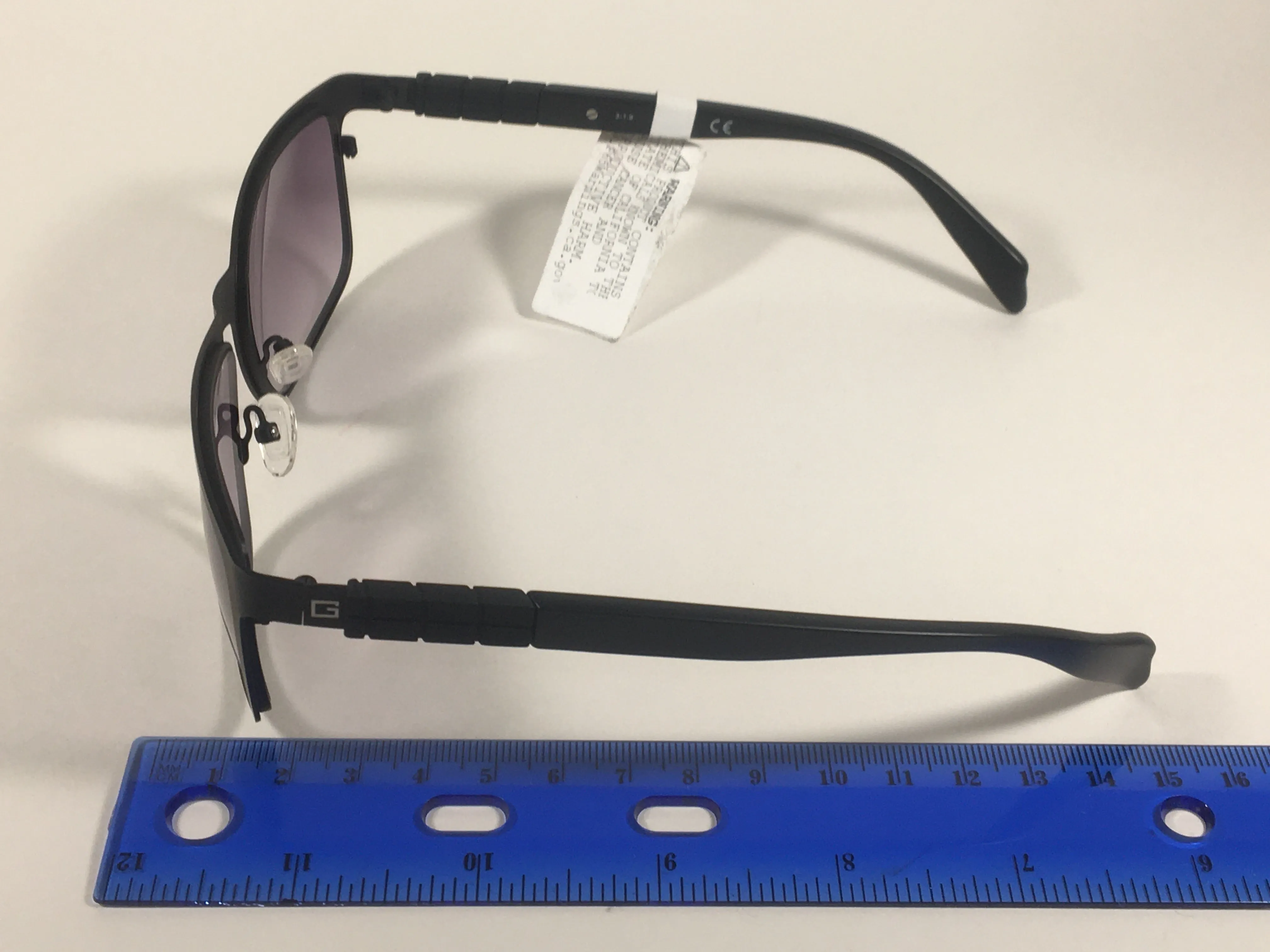 Guess Rectangular Sunglasses Matte Black Frame Smoke Gradient Lens GF0169 02B
