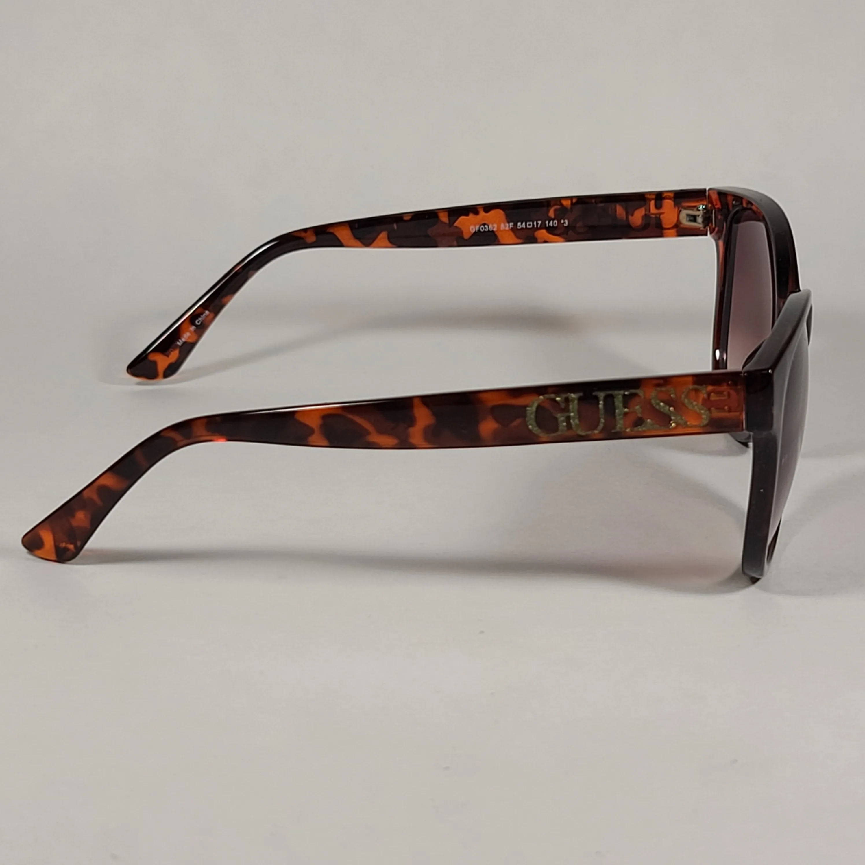 Guess Soft Round Sunglasses Brown Tortoise Frame Brown Gradient Lens GF0362 52F