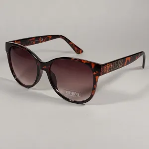 Guess Soft Round Sunglasses Brown Tortoise Frame Brown Gradient Lens GF0362 52F