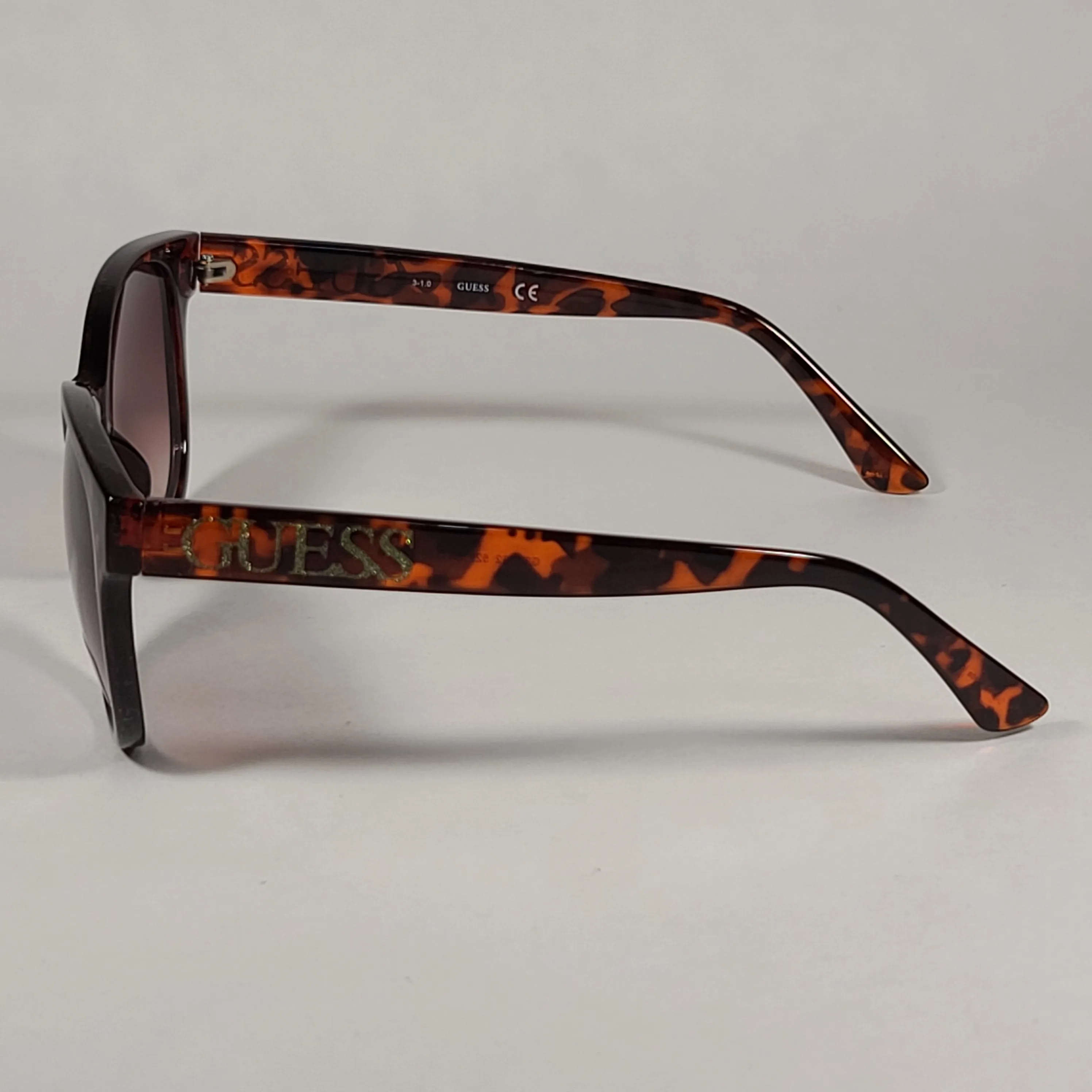 Guess Soft Round Sunglasses Brown Tortoise Frame Brown Gradient Lens GF0362 52F