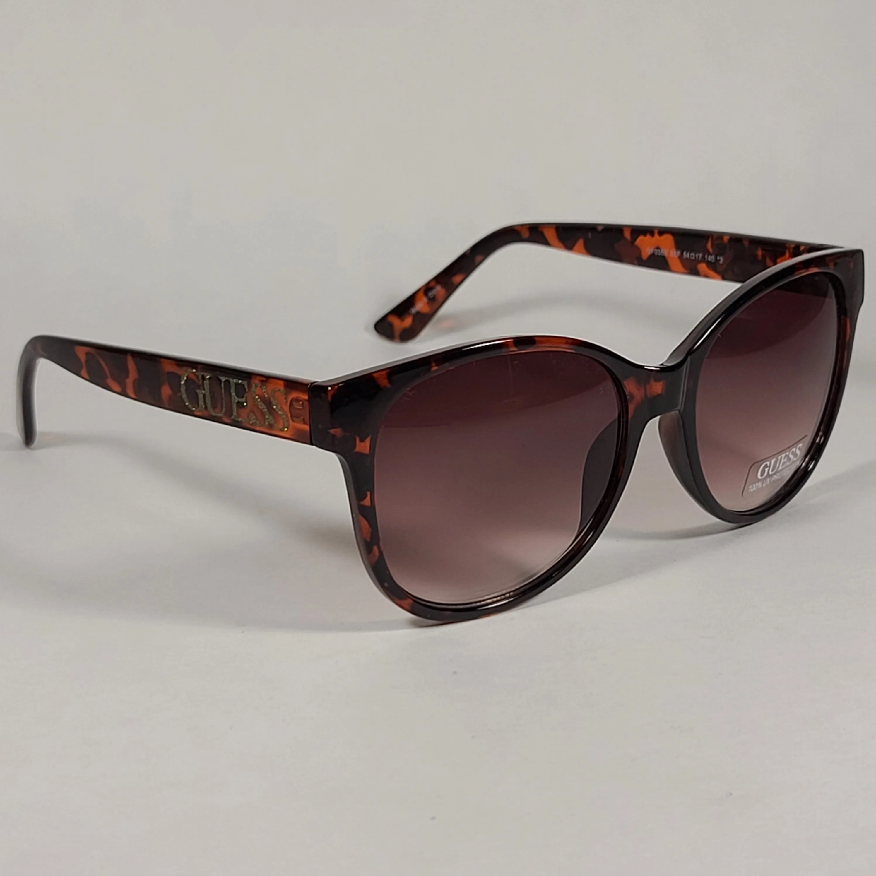 Guess Soft Round Sunglasses Brown Tortoise Frame Brown Gradient Lens GF0362 52F