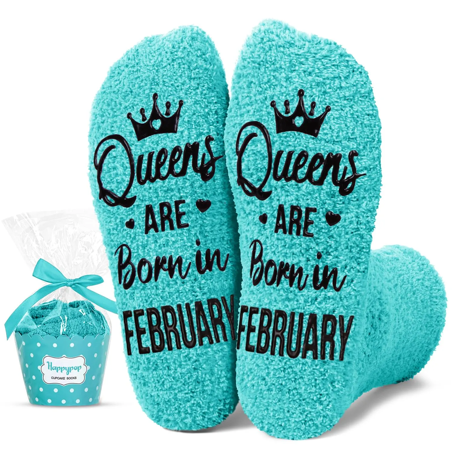 HAPPYPOP February Queen Birth Month Socks - February Birthday Gifts, Socks for Her Female In Green