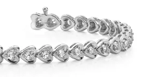 Heart Link Diamond Bracelet with 1.40 ct.(finished) 2.0mm