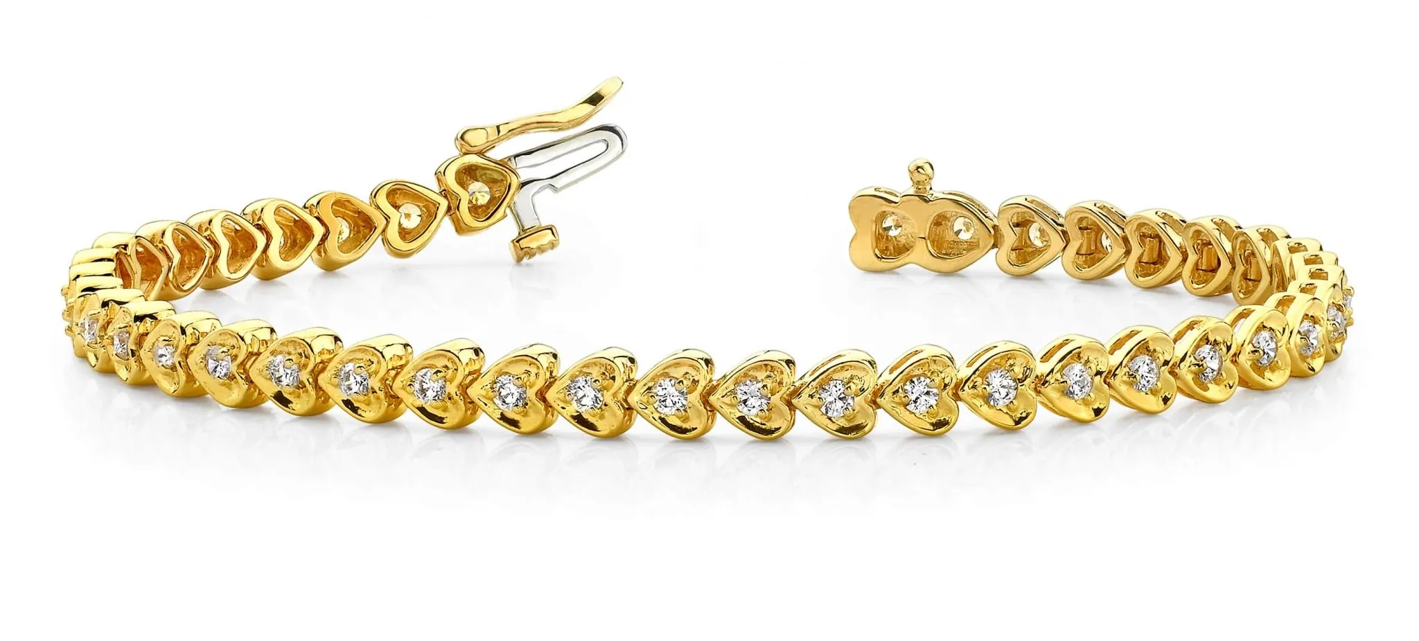 Heart Link Diamond Bracelet with 1.40 ct.(finished) 2.0mm
