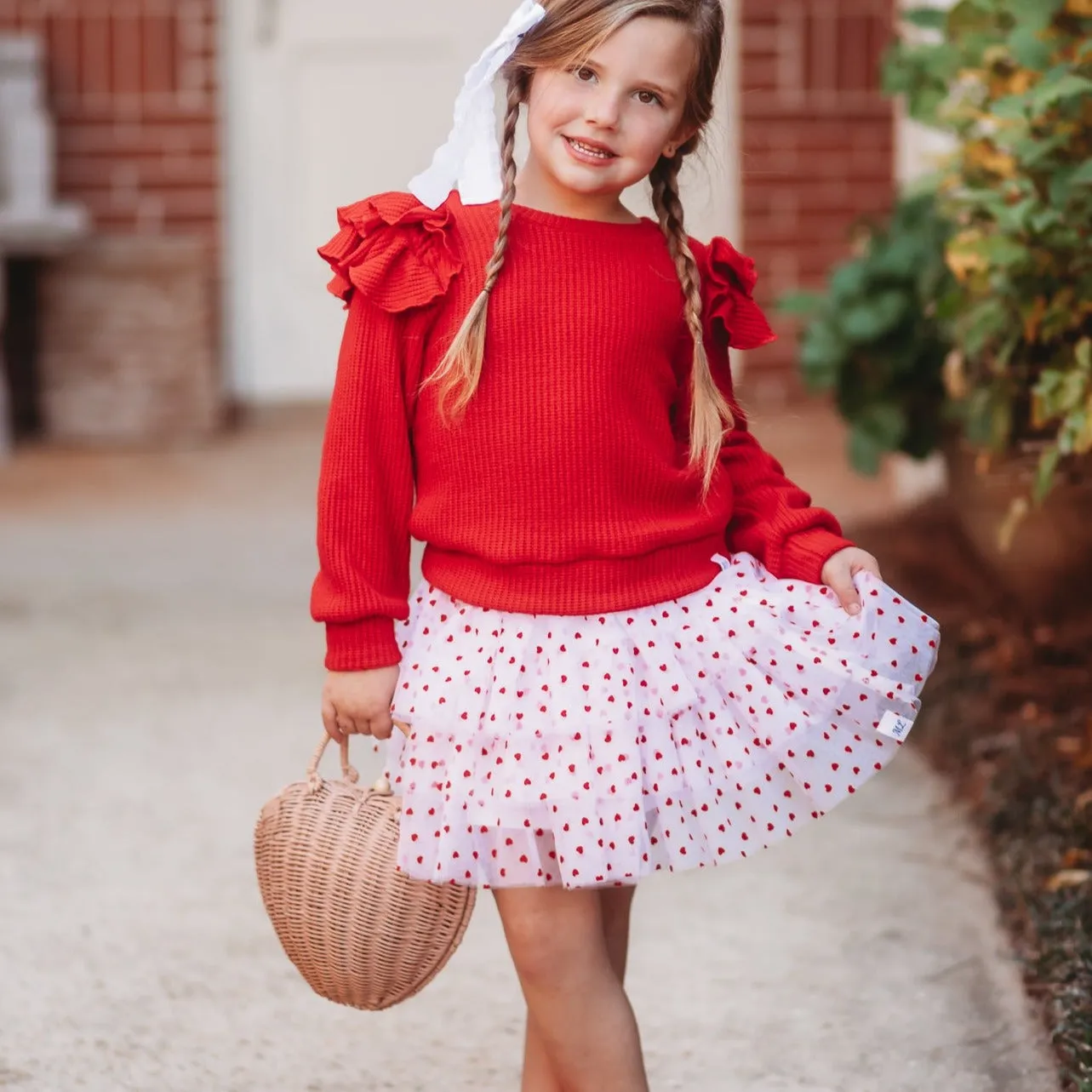 Heart Skort   Ruffle Sweater Set