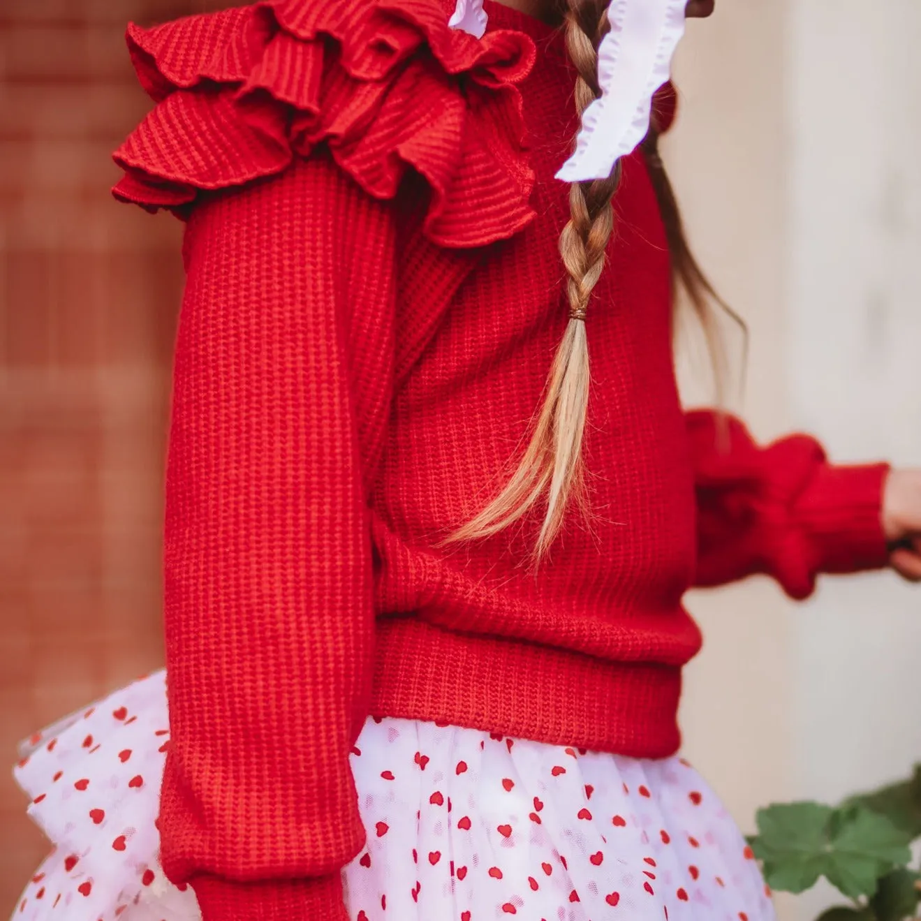 Heart Skort   Ruffle Sweater Set