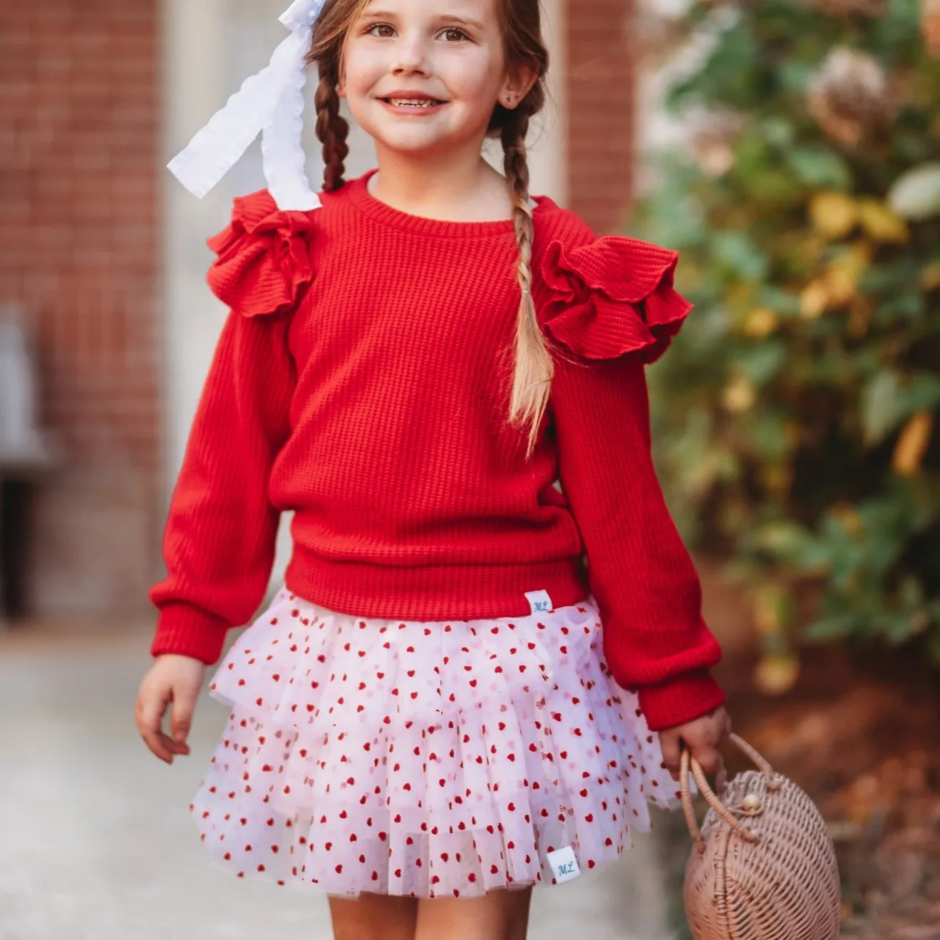 Heart Skort   Ruffle Sweater Set
