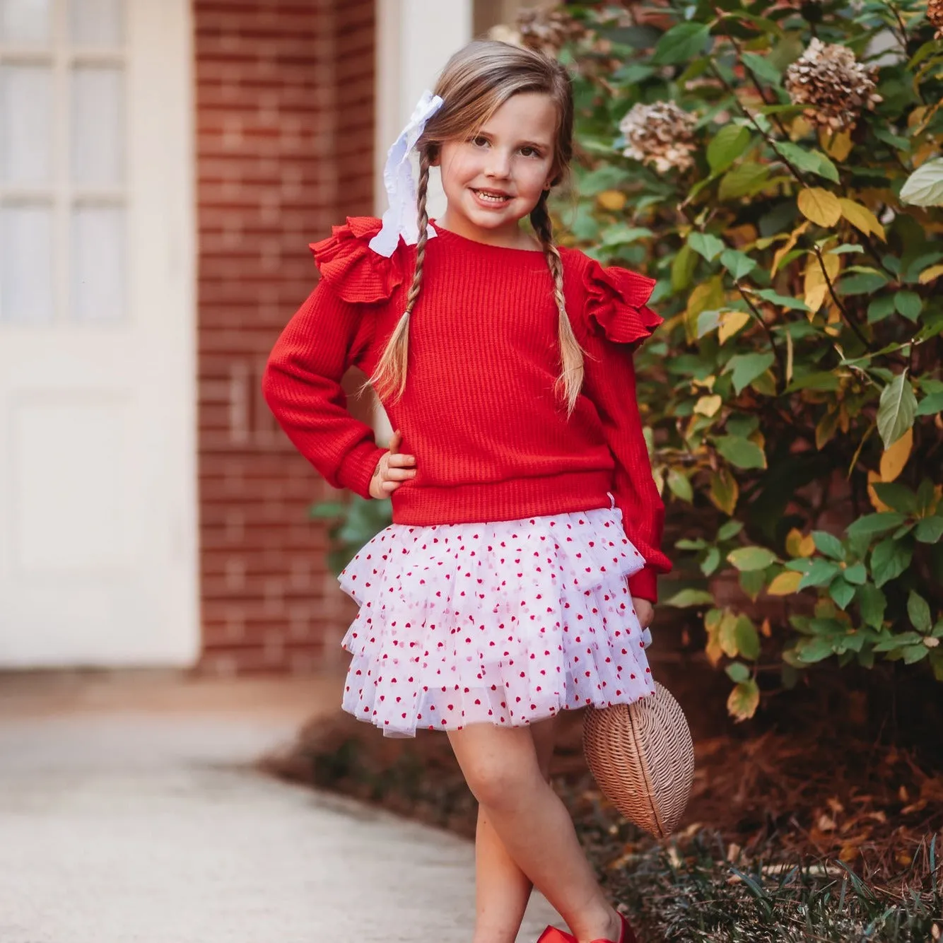 Heart Skort   Ruffle Sweater Set