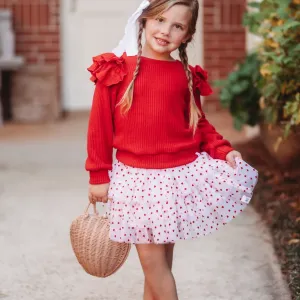 Heart Skort   Ruffle Sweater Set