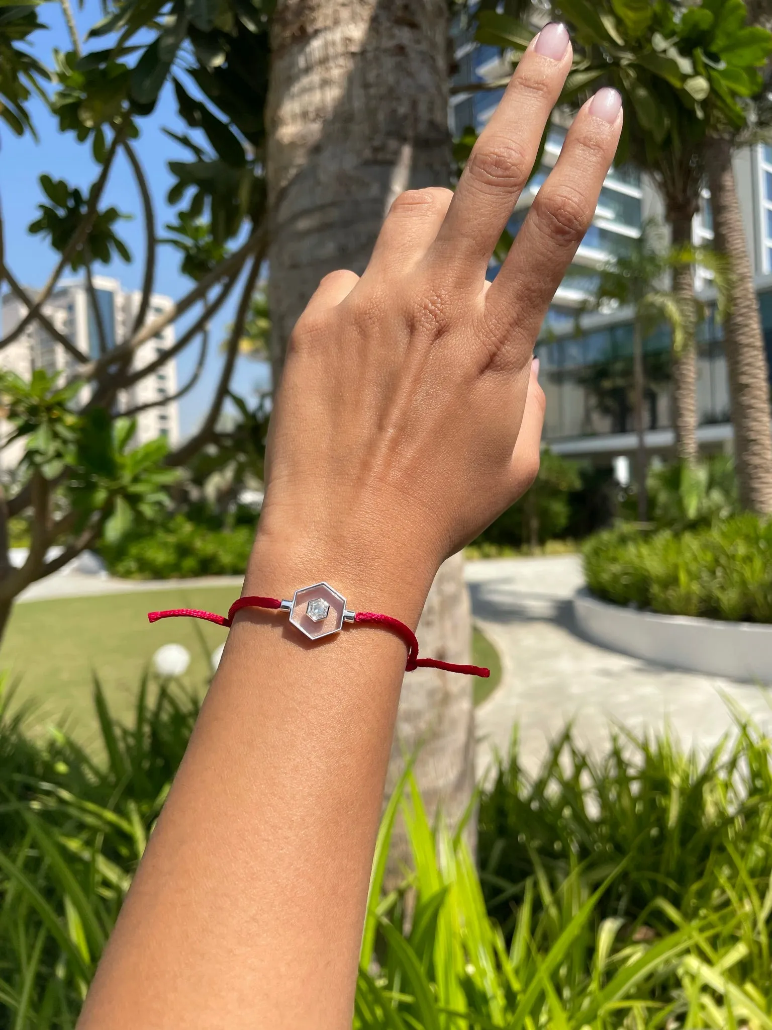 Hexagon diamond bracelet