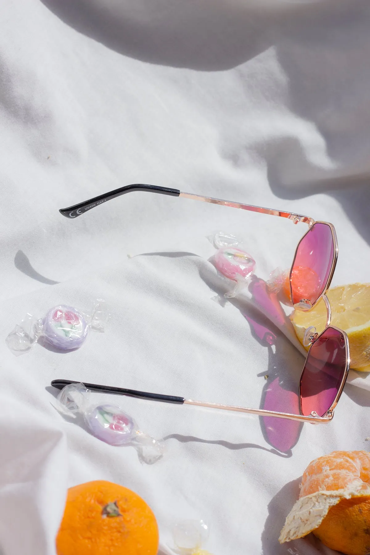 Hexagon Metal Frame Gradient Sunglasses