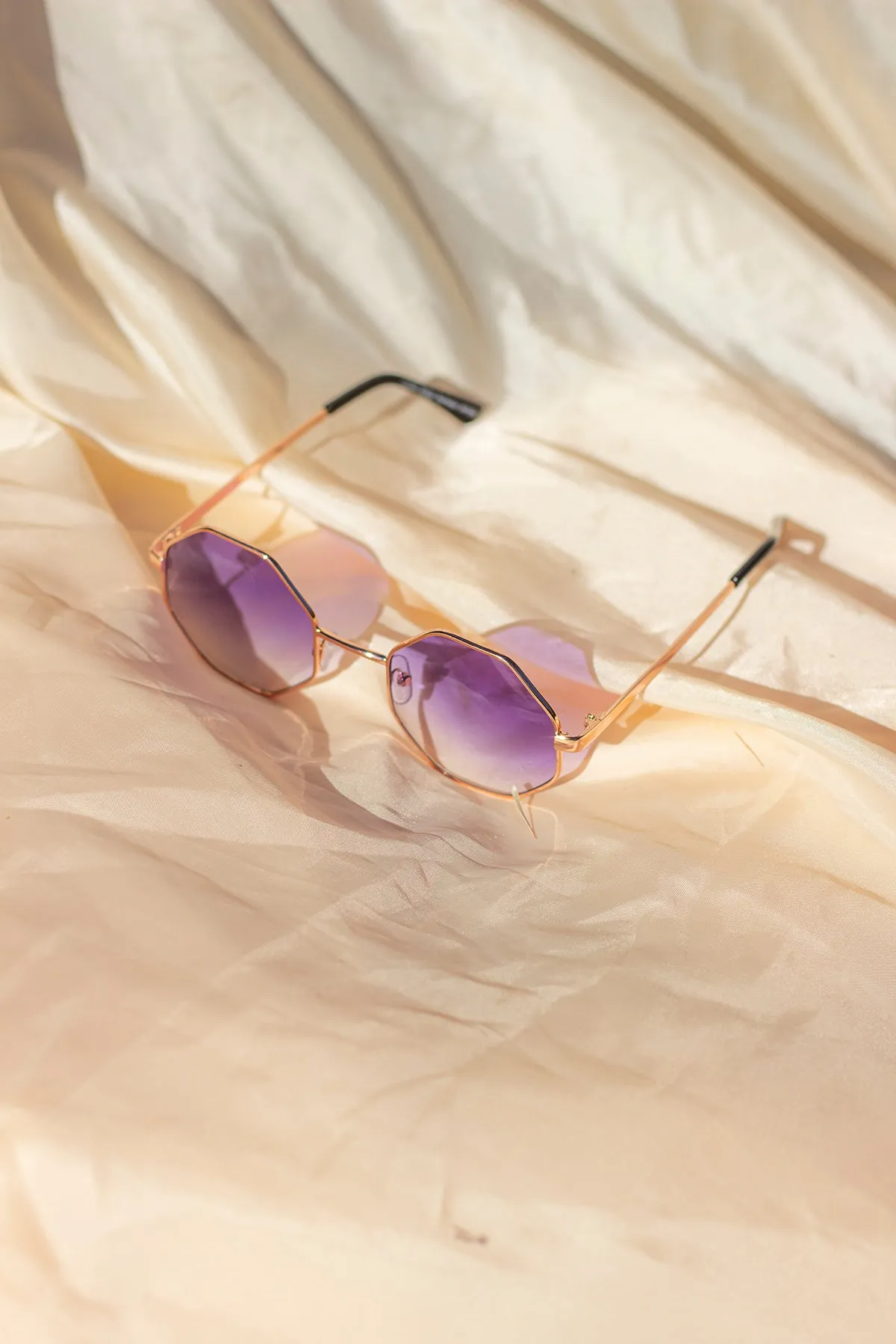 Hexagon Metal Frame Sunglasses