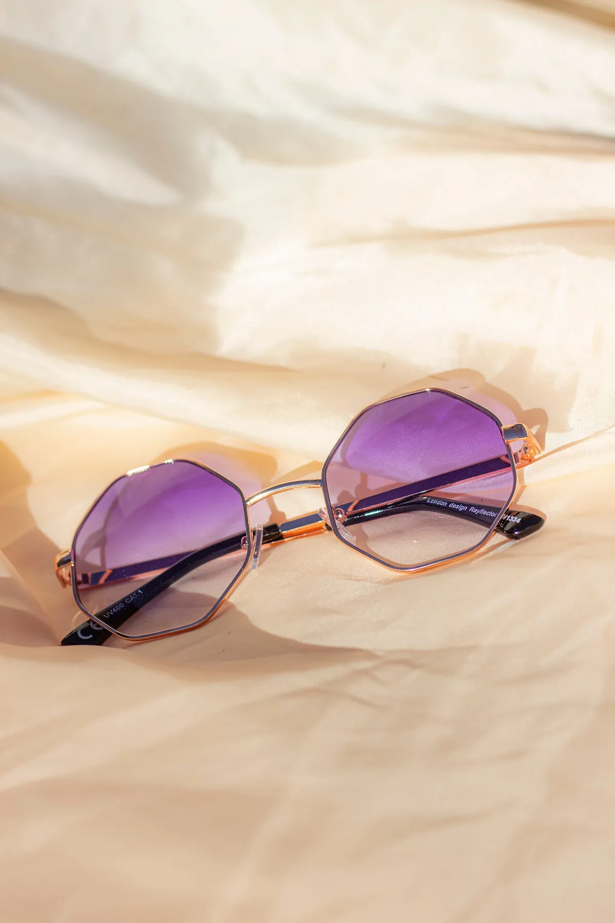 Hexagon Metal Frame Sunglasses